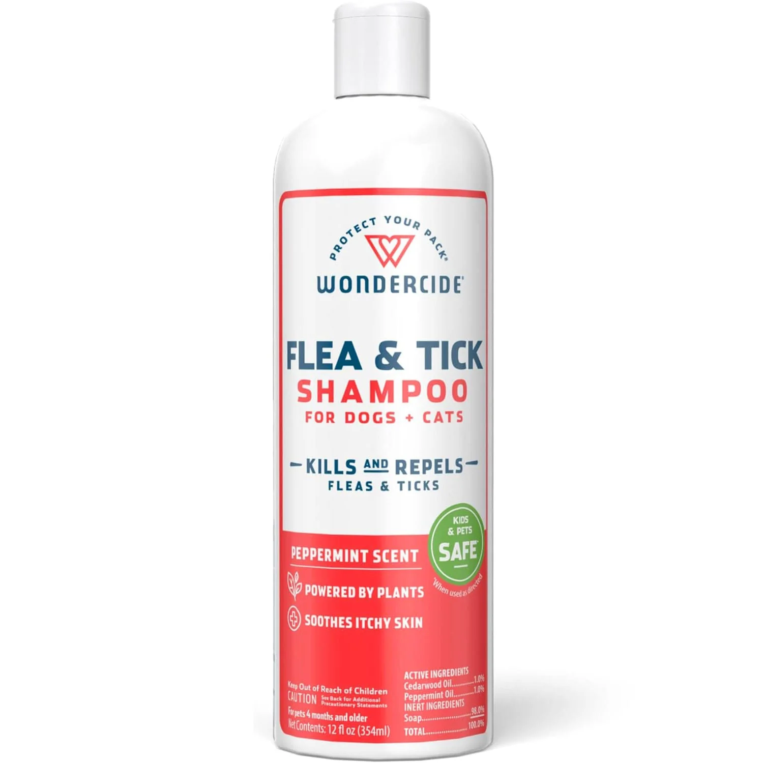 Wondercide Flea & Tick Shampoo for Dogs + Cats, Peppermint, 12 oz - Healthber