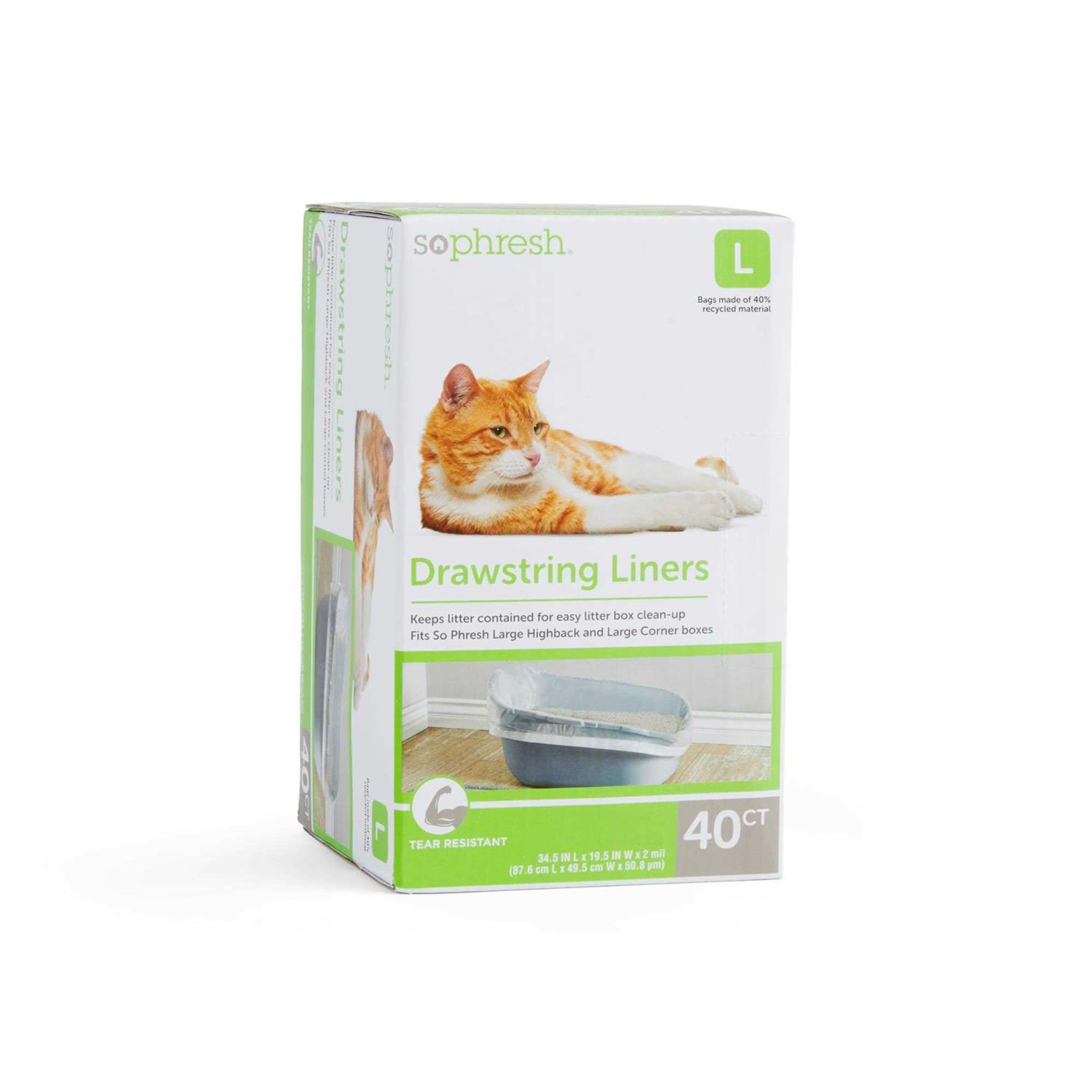 So Phresh Drawstring Liners for Highback Boxes for Cats - Healthber