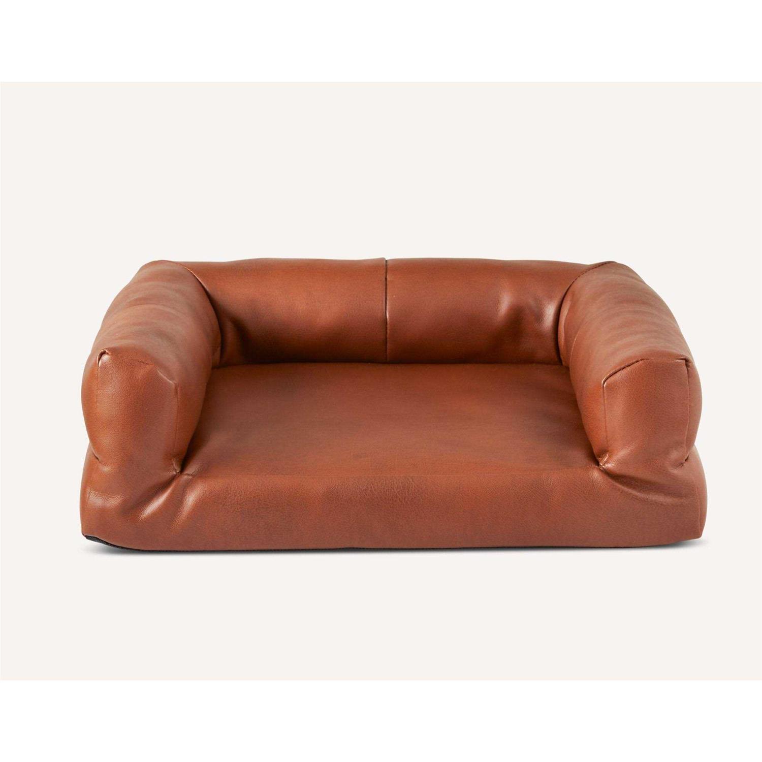 Nate & Jeremiah Faux Leather Brown Couch - Healthber