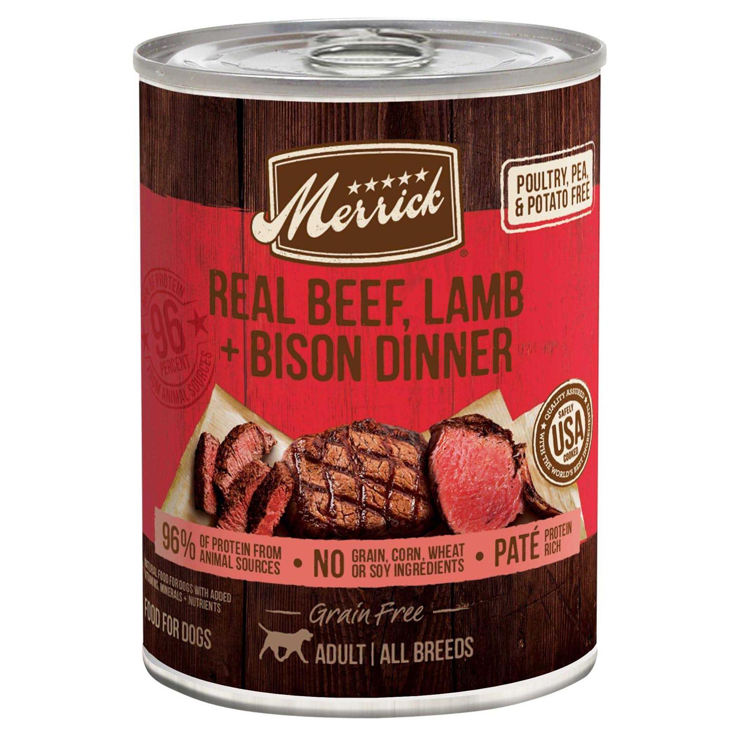 Merrick Grain Free Real Beef Canned Dog Food - Healthber