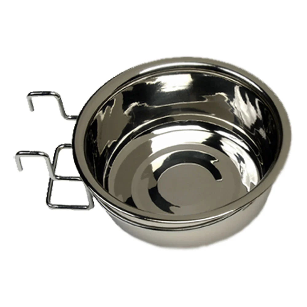 SS Bowl / Coop Cup with Wire Holders & Hook, 64 oz - Healthber