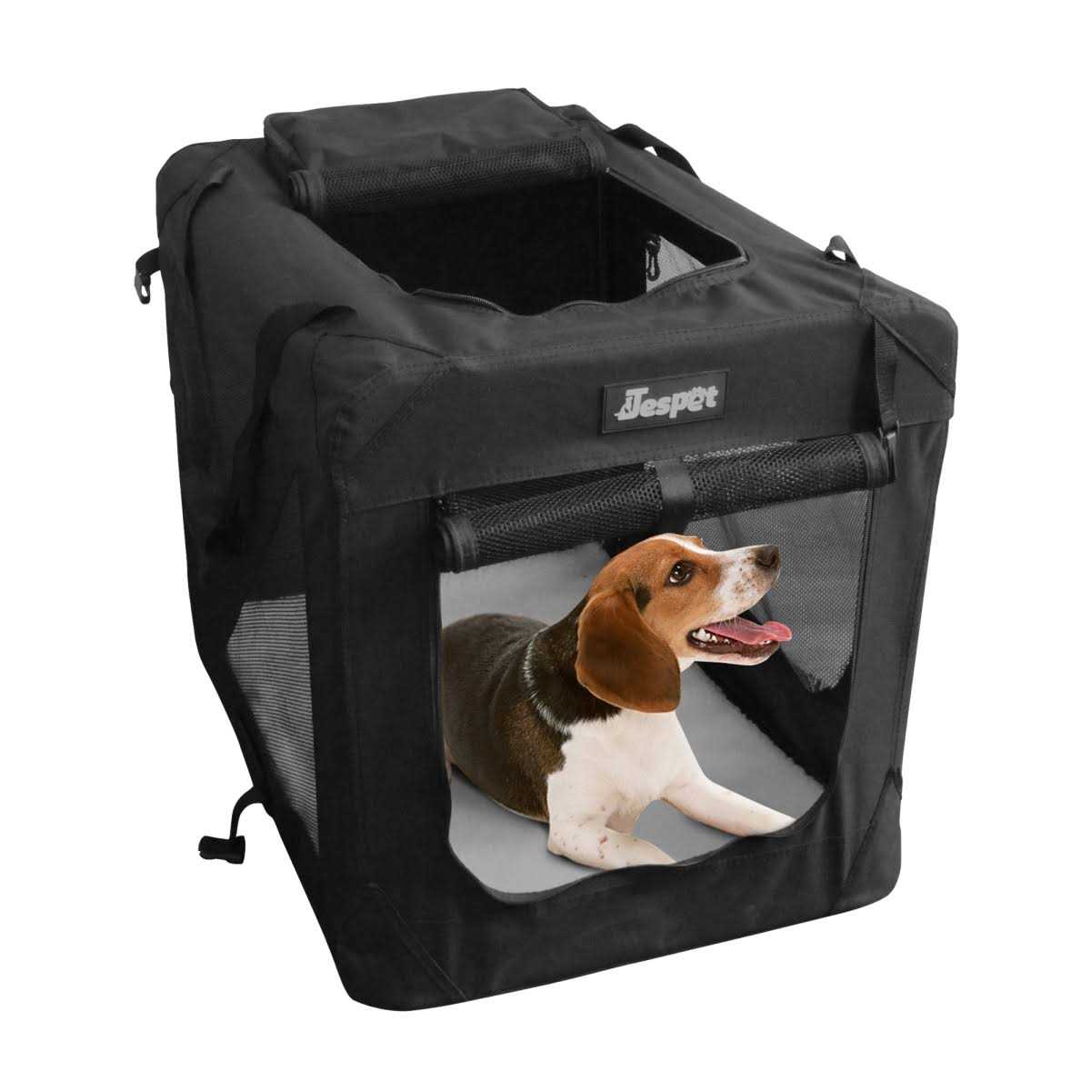 Jespet 3-Door Collapsible Soft-Sided Dog Crate - Healthber