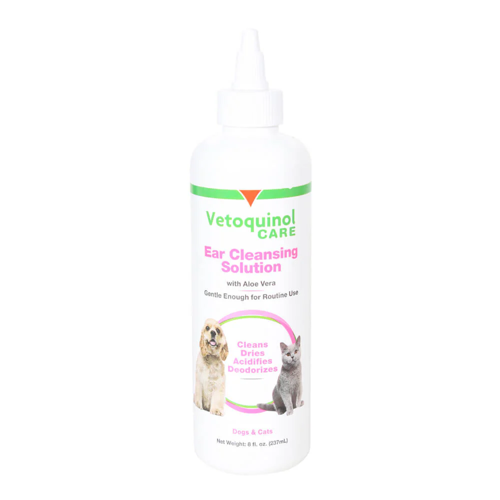Vetoquinol Ear Cleansing Solution with Aloe, 8 oz - Healthber