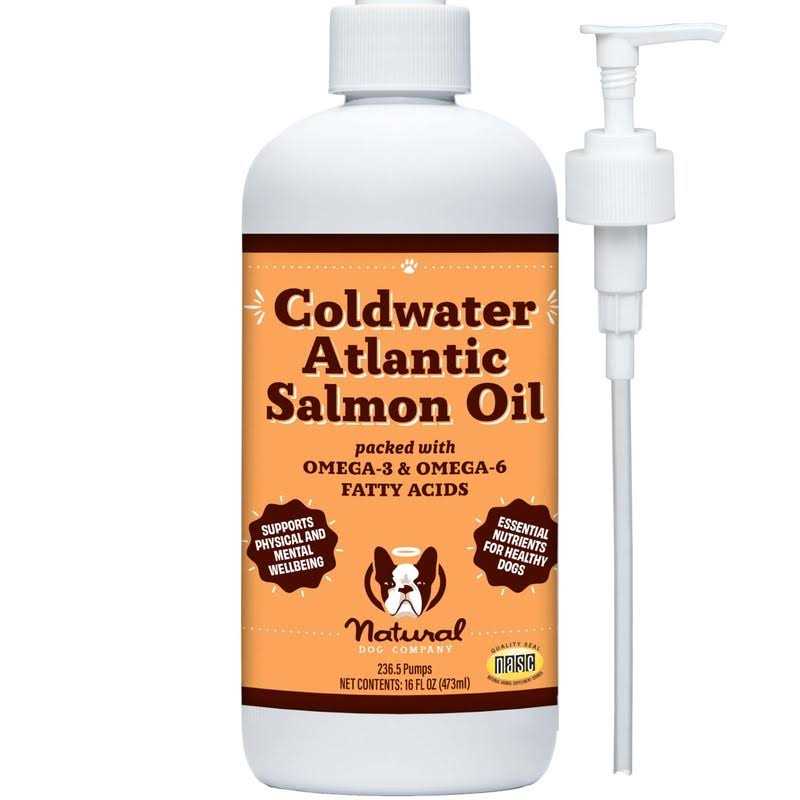 Natural Dog Company Coldwater Atlantic Salmon Oil for Dogs Dog Fish Oil Supplement with Omega 3 - Healthber