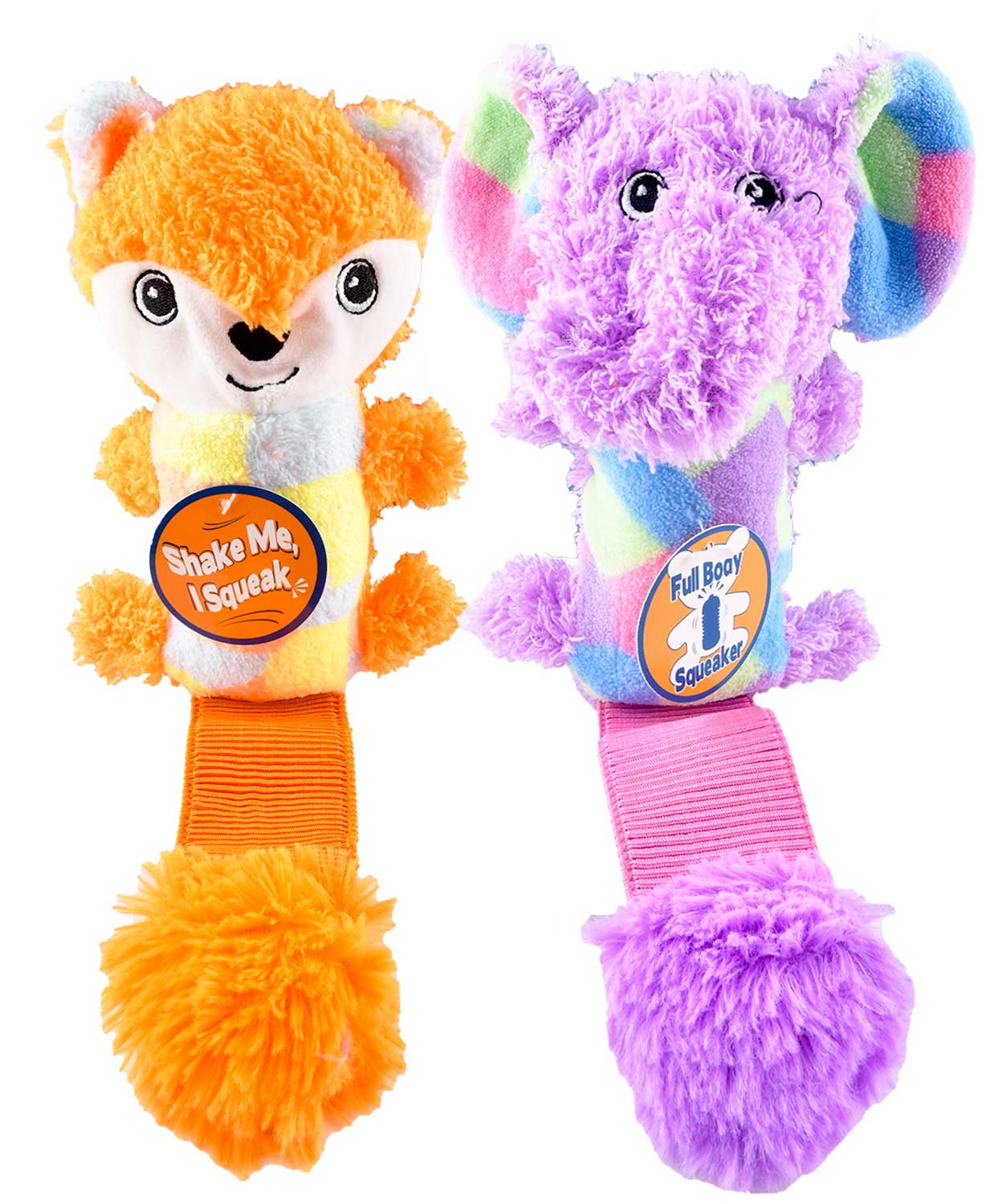 Shake & Squeak Cuddle Tugz Dog Toy, Assorted - Healthber