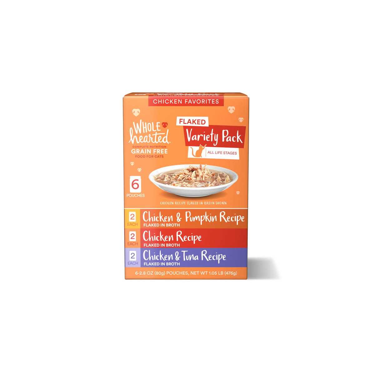 WholeHearted Grain Free Chicken Favorites Flaked Wet Cat Food Variety Pack - Healthber