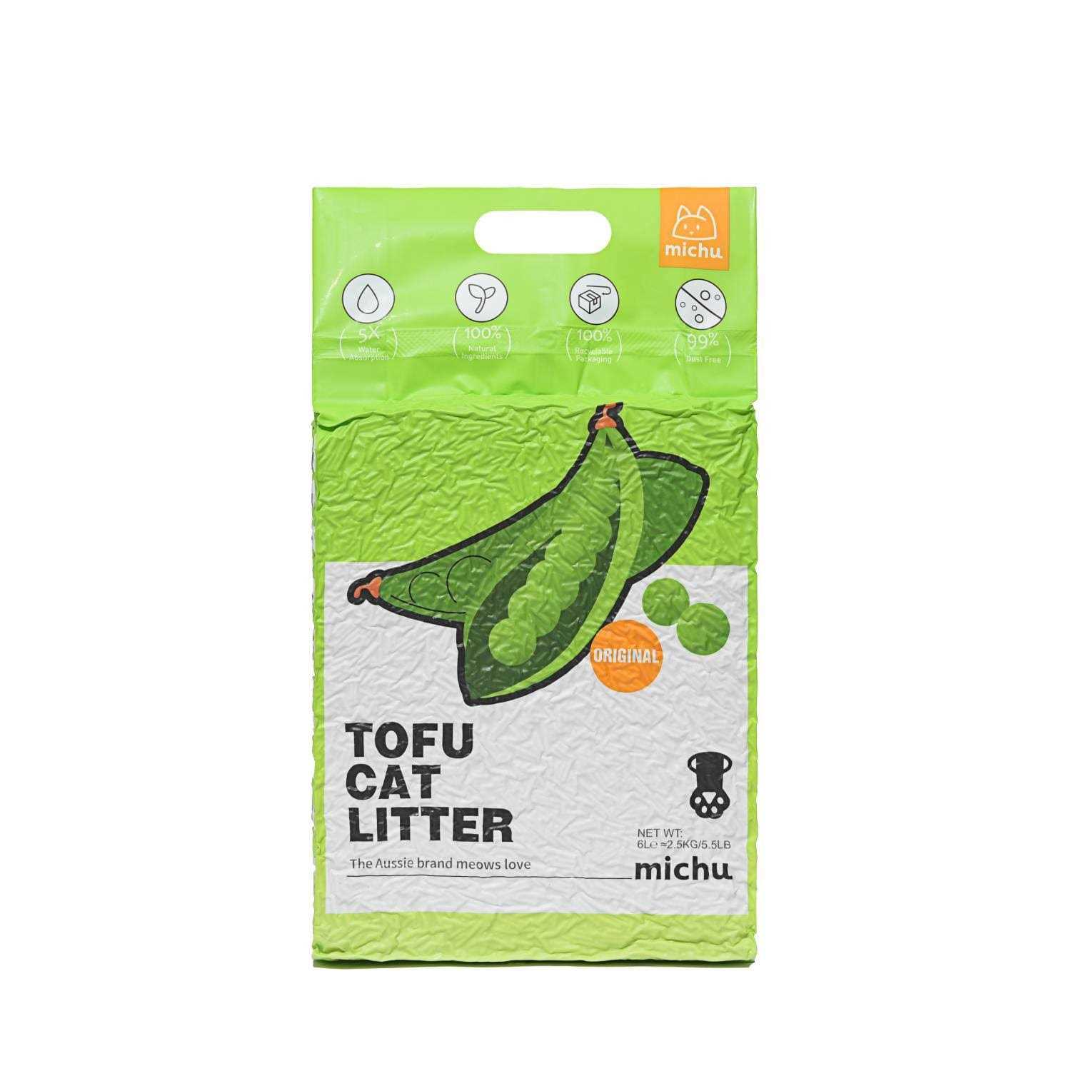 Michu Natural Clumping Tofu Cat Litter 5.5lb/88oz - Healthber