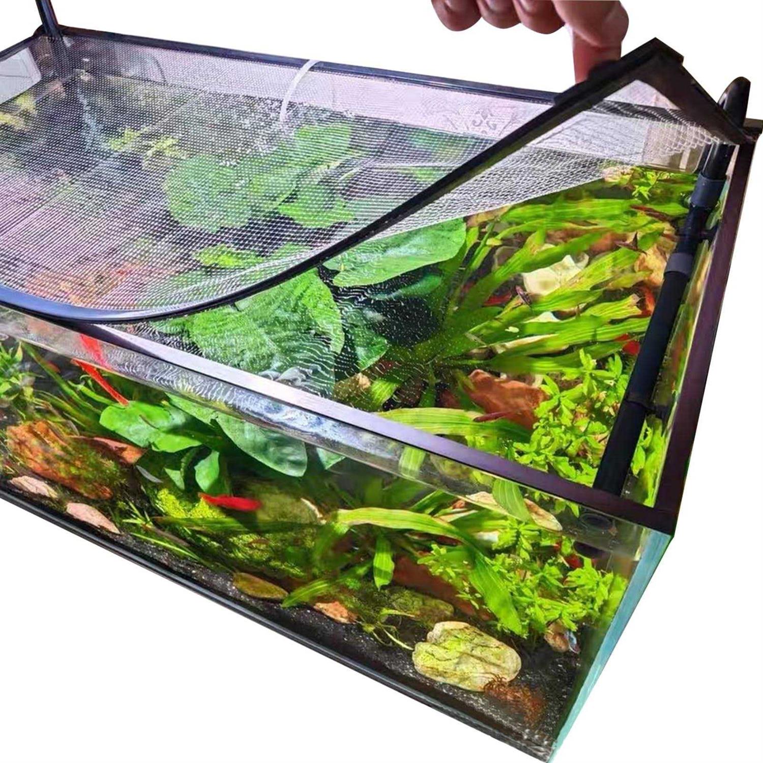 NestBasics Magnetic Aquarium Cover lid Fish Tank lid Anti-Jumping net Cover mesh to Protect Fish Jumping Out of Fish Tank - Healthber