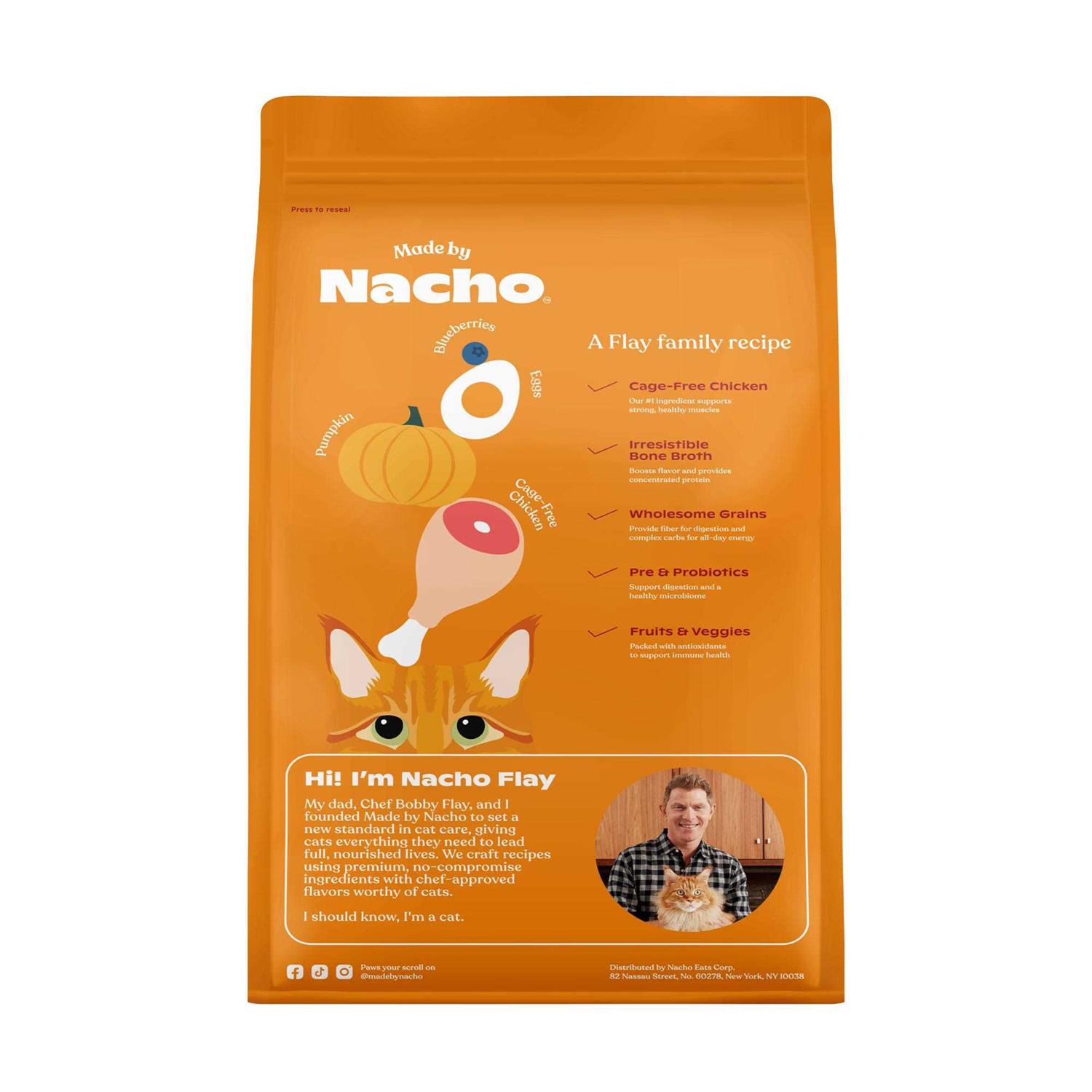 Made by Nacho Bone Broth Infused Cage-Free Chicken & Pumpkin Recipe Dry Cat Food - Healthber