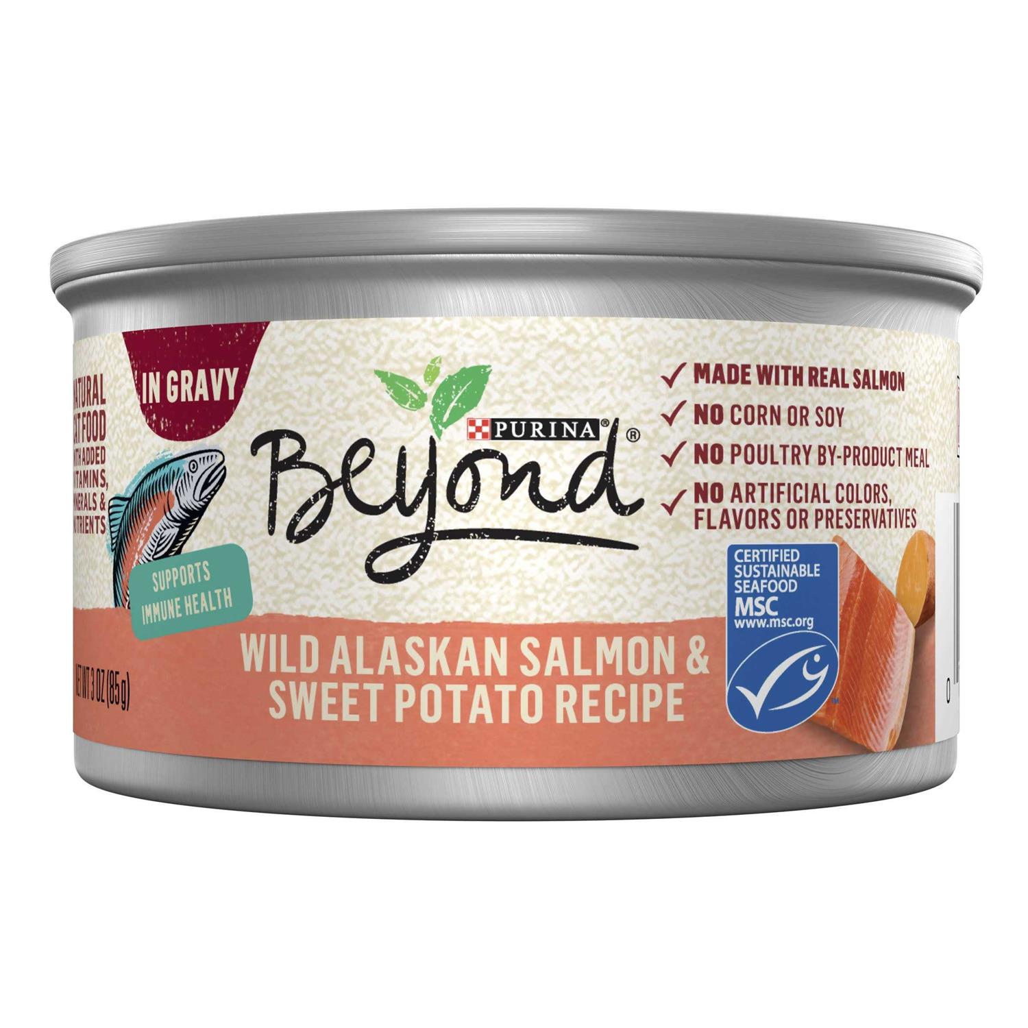 Purina Beyond Grain Free Salmon & Sweet Potato Recipe in Gravy Cat Food - Healthber