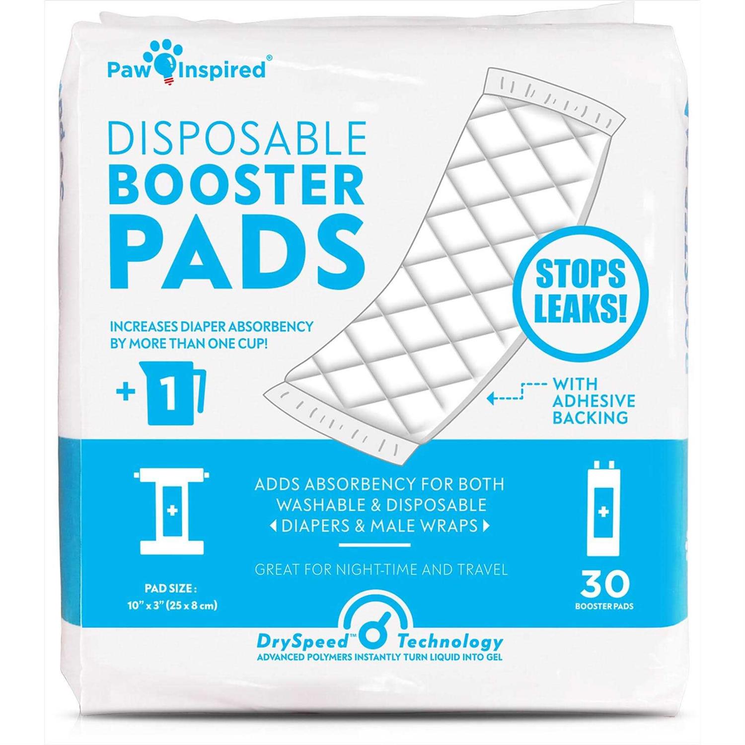 Paw Inspired Dog Diaper Pads Booster Pad Inserts fit Most Female and Male Washable and Disposable Dog Diapers and Belly Bands - Healthber