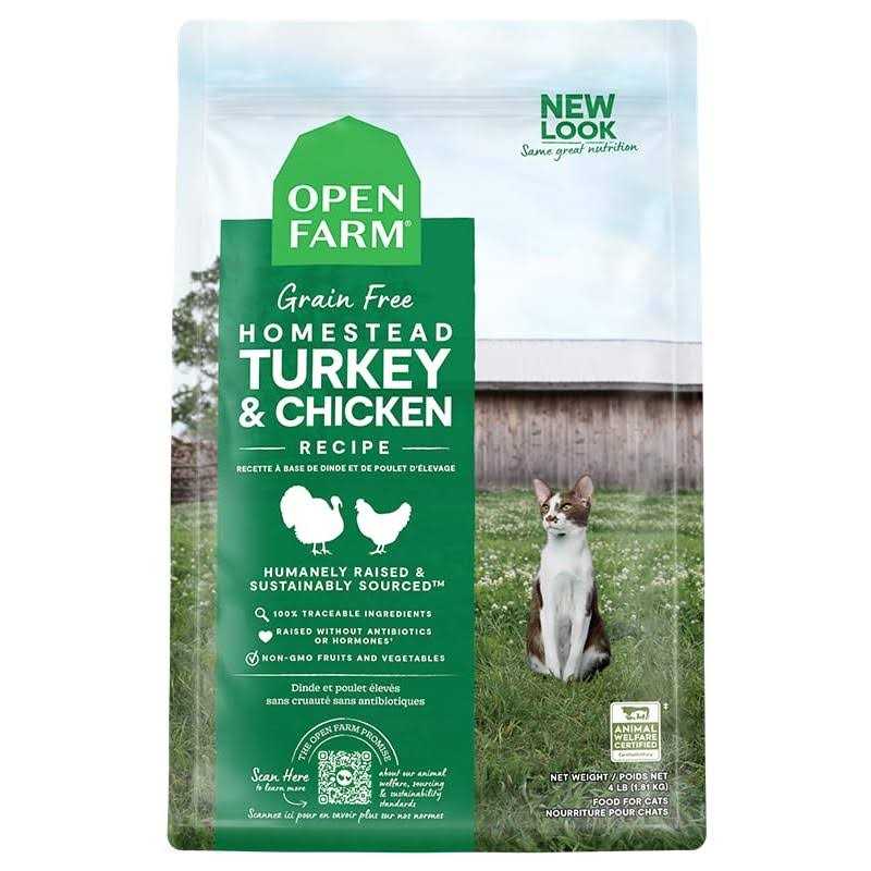 Open Farm Homestead Turkey & Chicken Grain Free Dry Cat Food 2lbs - Healthber