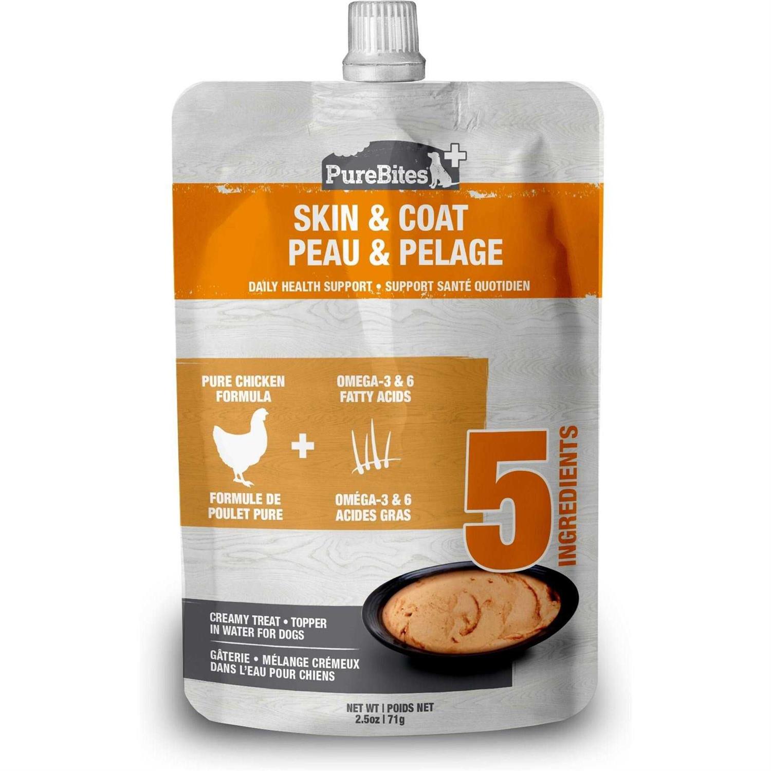 PureBites Plus Squeezables Dog Treat Topper Skin & Coat - Healthber