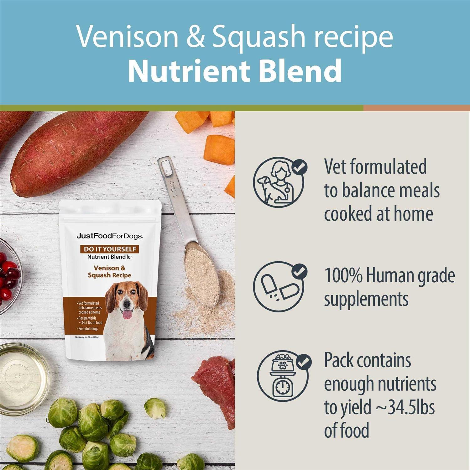 JustFoodForDogs Do It Yourself Nutrient Blend Venison - Healthber