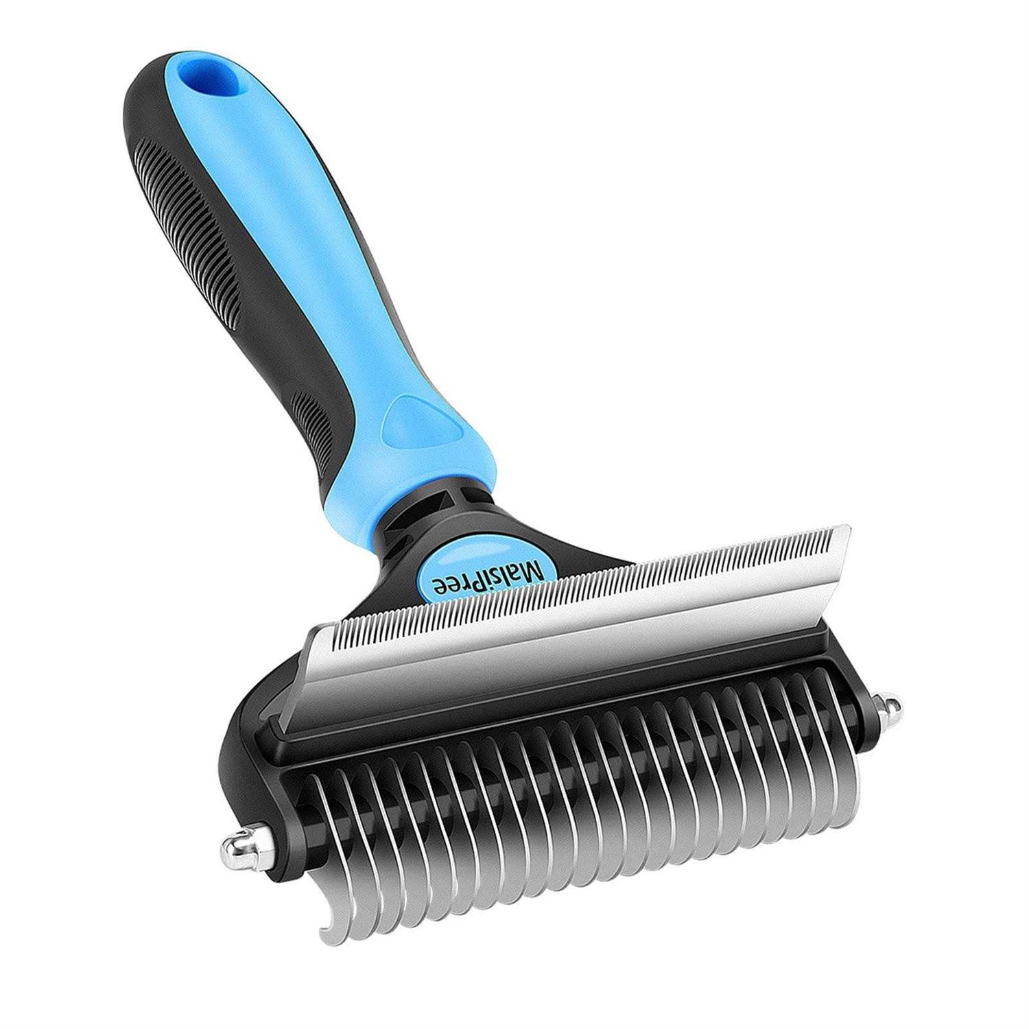 MalsiPree Grooming Brush for Shedding 2 in 1 Deshedding Tool and Undercoat Rake for Long and Short Haired - Healthber