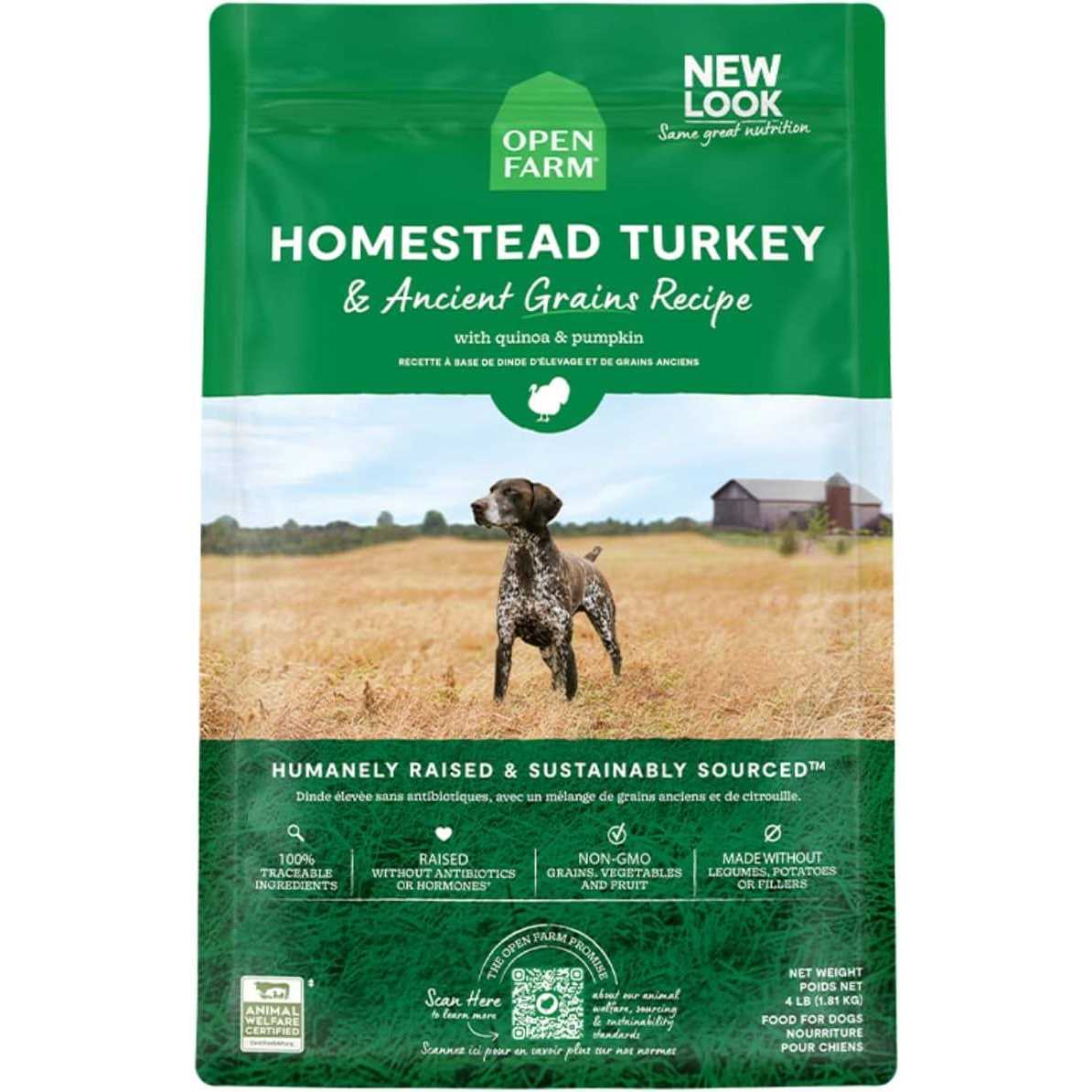 Open Farm Homestead Turkey Ancient Grains Dry Dog Food - Healthber