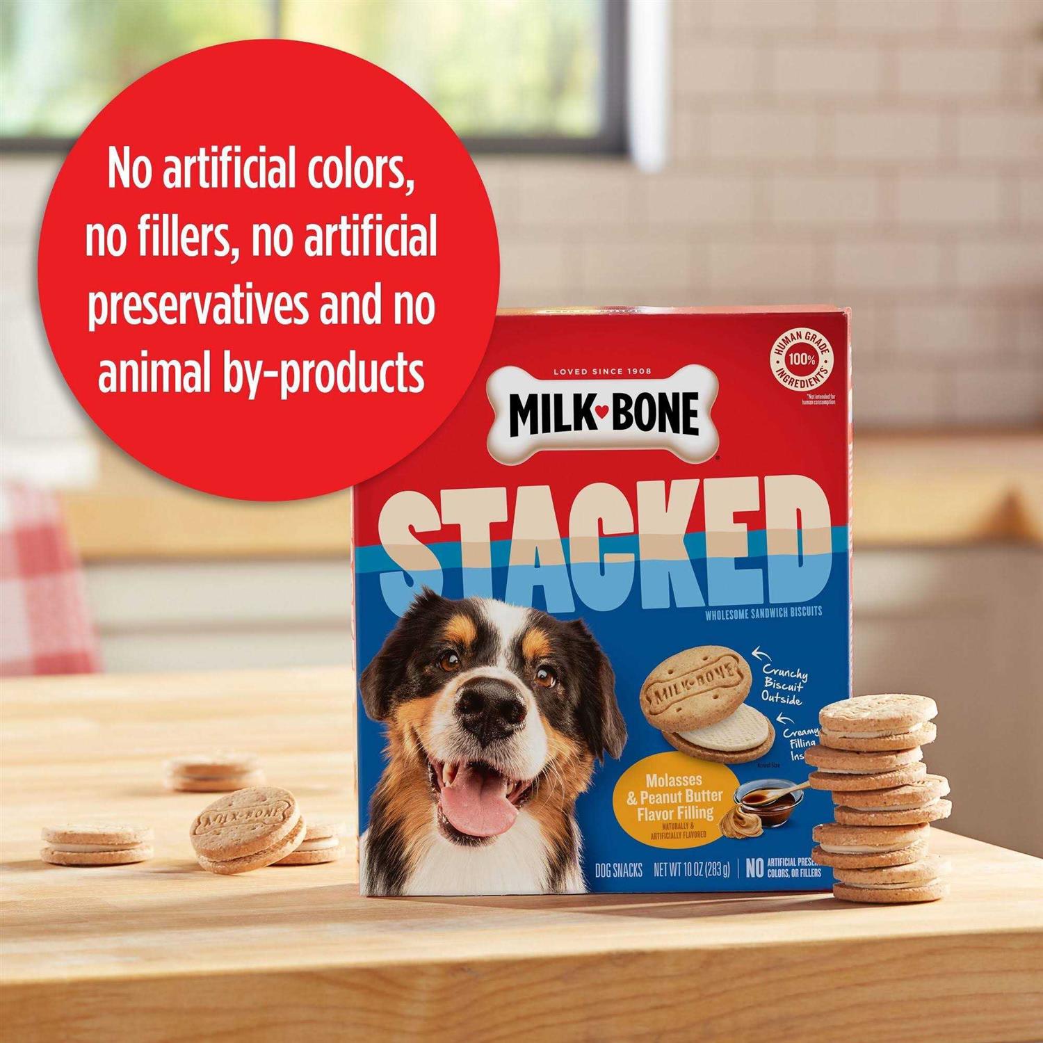 Milk-Bone Stacked Molasses & Peanut Butter Dog Treats - Healthber