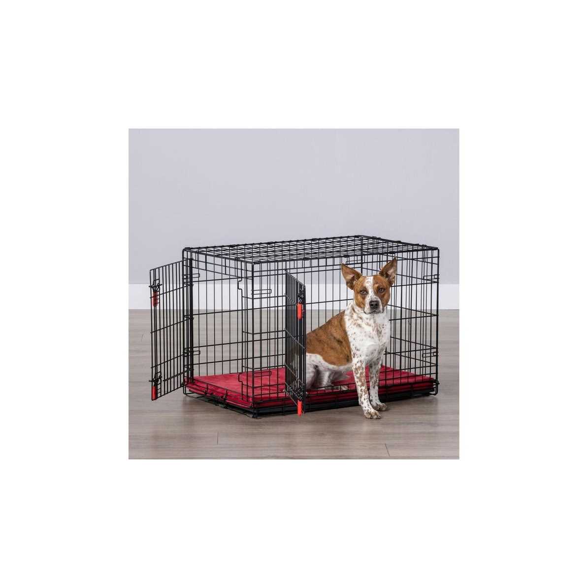 KONG Ultra-Strong Double Door Wire Dog Crate with Divider Panel - Healthber
