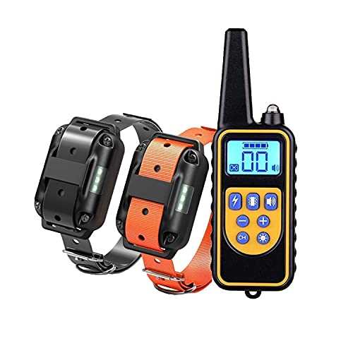 Heaflex Dog Shock Collar with Remote, Dog Training Electric Collar, Waterproof Rechargeable, 1640ft Dog Shock Collar with LED Light, Beep, Vibration - Healthber