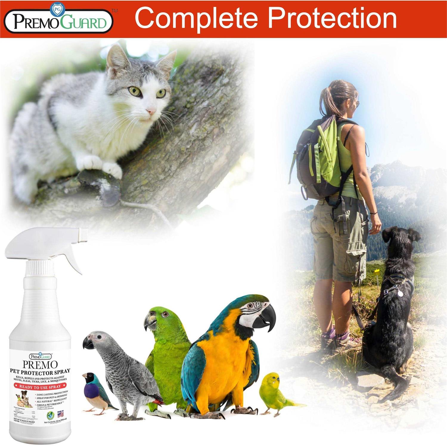 Pet Protector by Premo Guard 100% Effective Mite, Flea, Tick, & Mosquito Spray for Dogs, Cats, and Pets – Best Natural Protection - Healthber