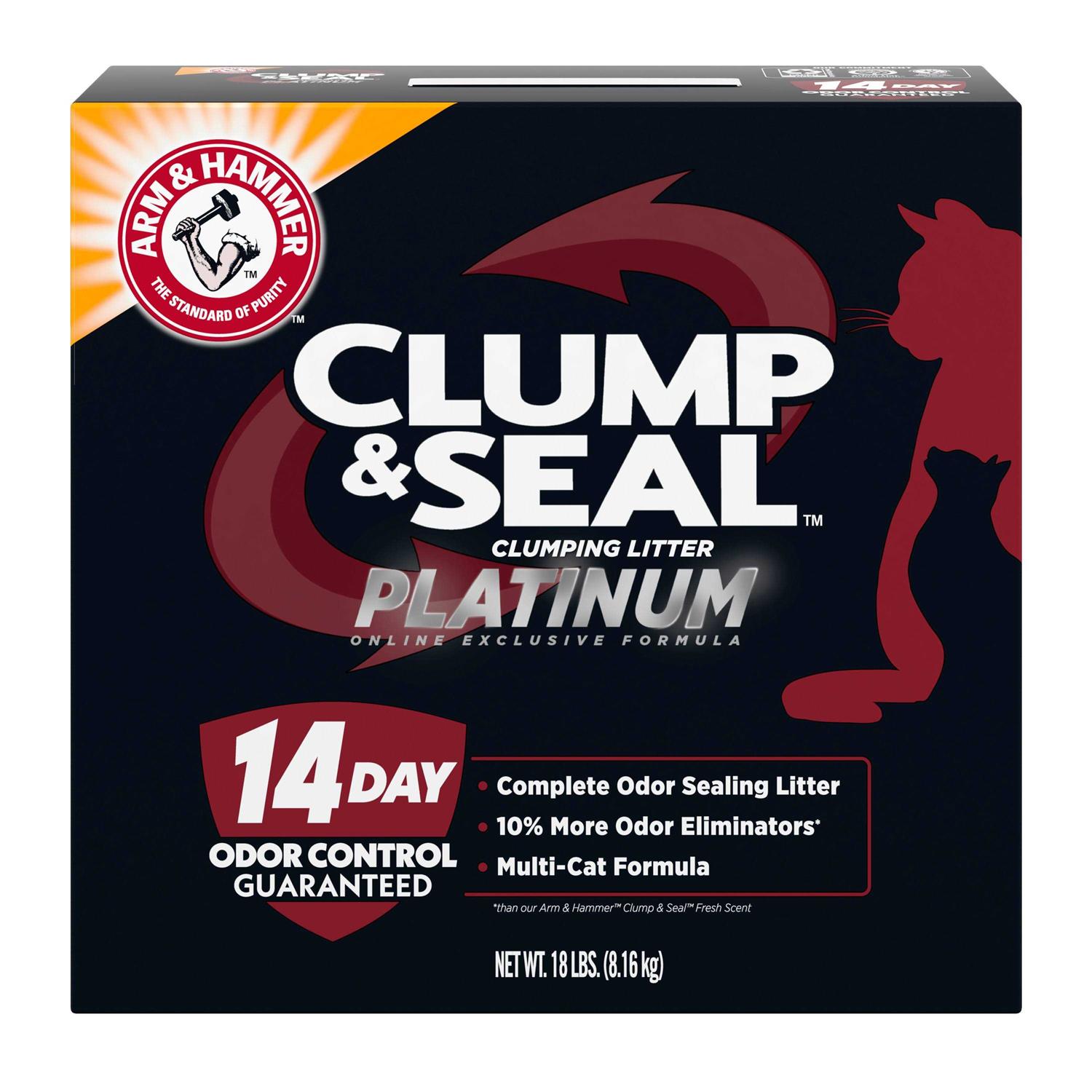 Arm & Hammer Clump & Seal Platinum Multi-Cat Complete Odor Sealing Clumping Cat Litter - Healthber
