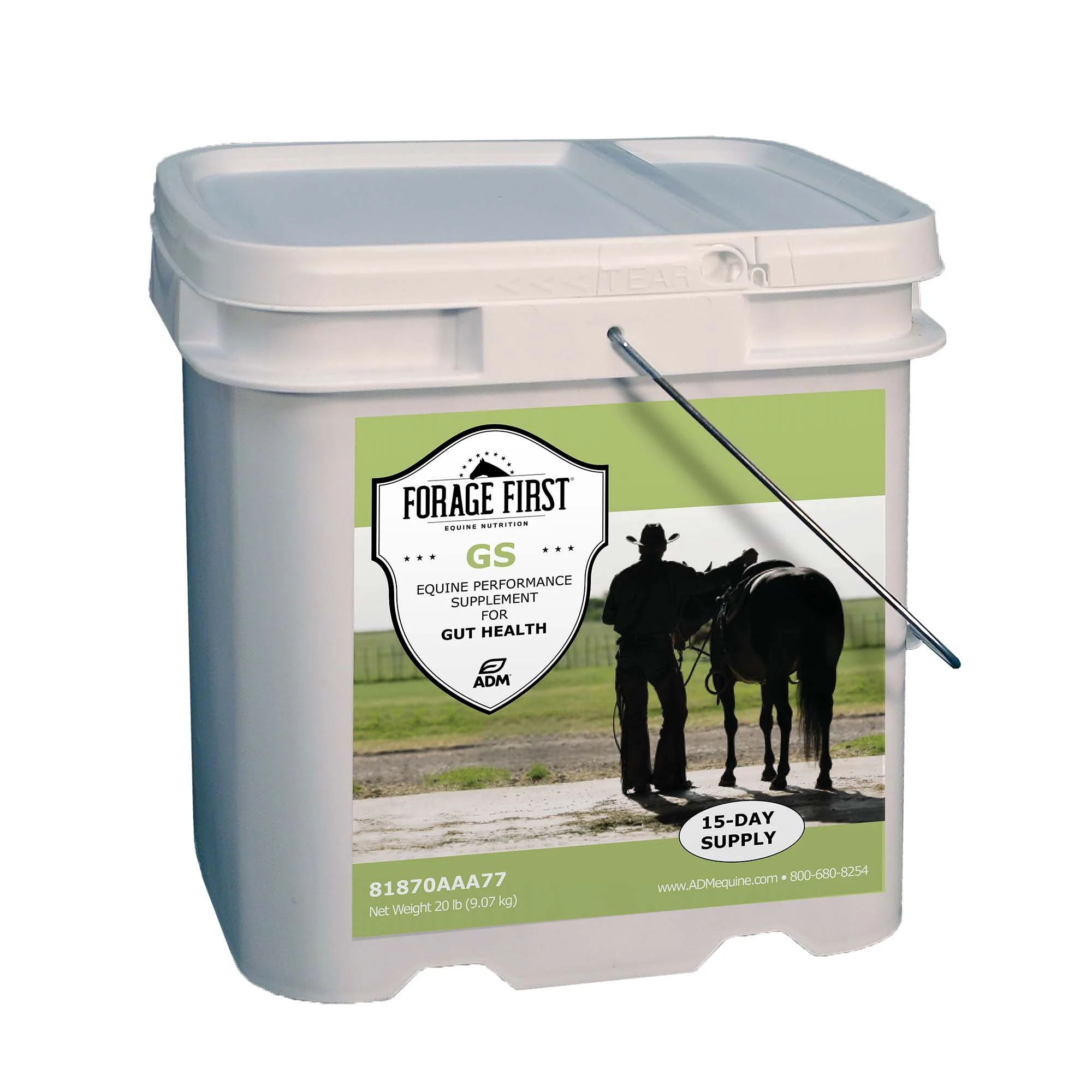 ADM Forage First Gastric Support Gut Health Horse Supplement, 20 lb pail - Healthber