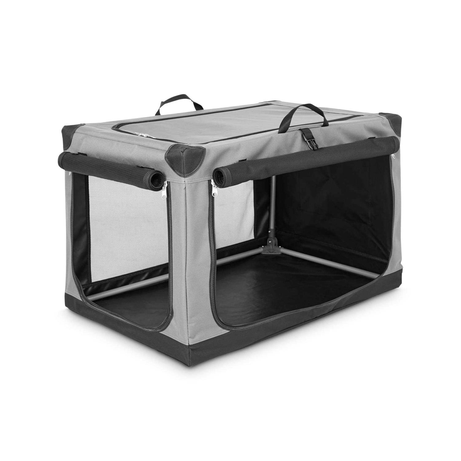 EveryYay Essentials Portable Canvas Dark Grey Dog Crate - Healthber