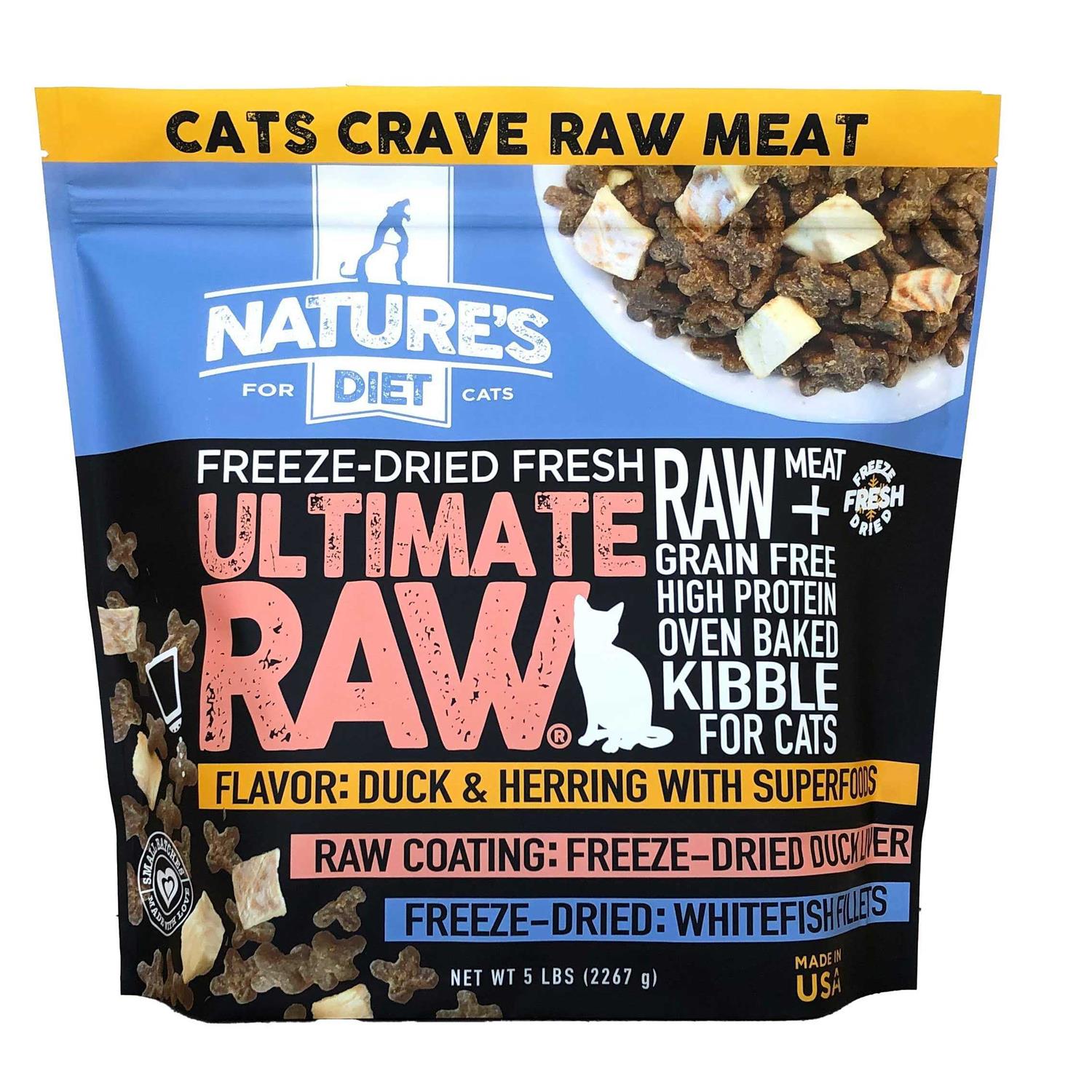 Nature’s Diet Ultimate Raw Cat Kibble with Freeze-Dried Raw Whitefish - Healthber