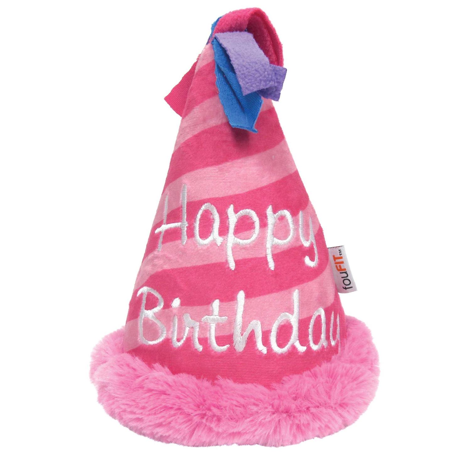 fouFIT Birthday Hat Crinkle Plush Dog Toy - Healthber