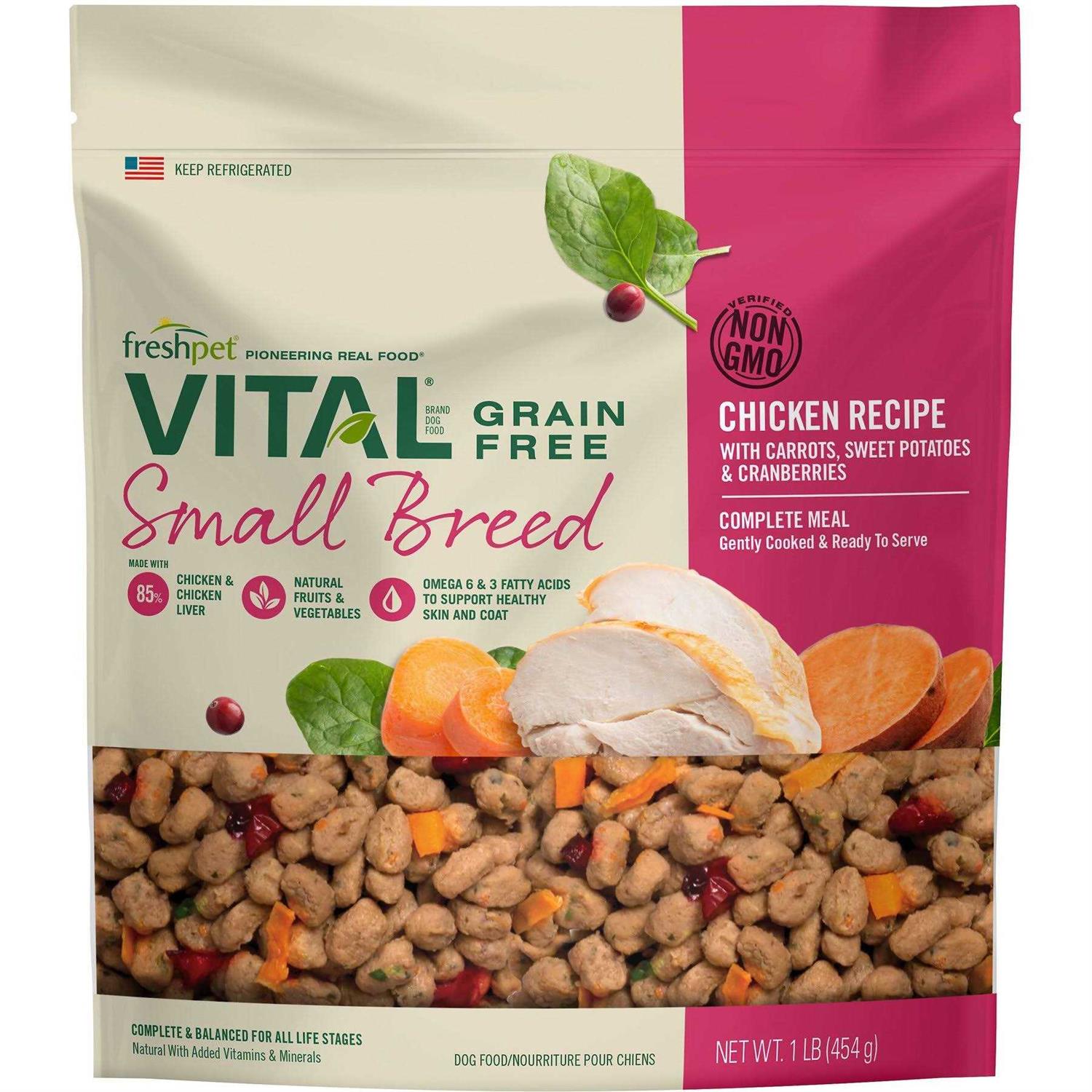 Freshpet Vital Complete Meals Grain-Free Chicken Fresh Small Breed Dog Food - Healthber