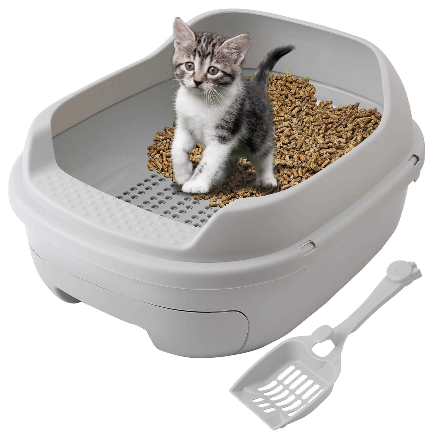 Skywin Pellet Cat Litter Box Perfect for Pine Pellets Efficient Sifting System for Cats - Healthber