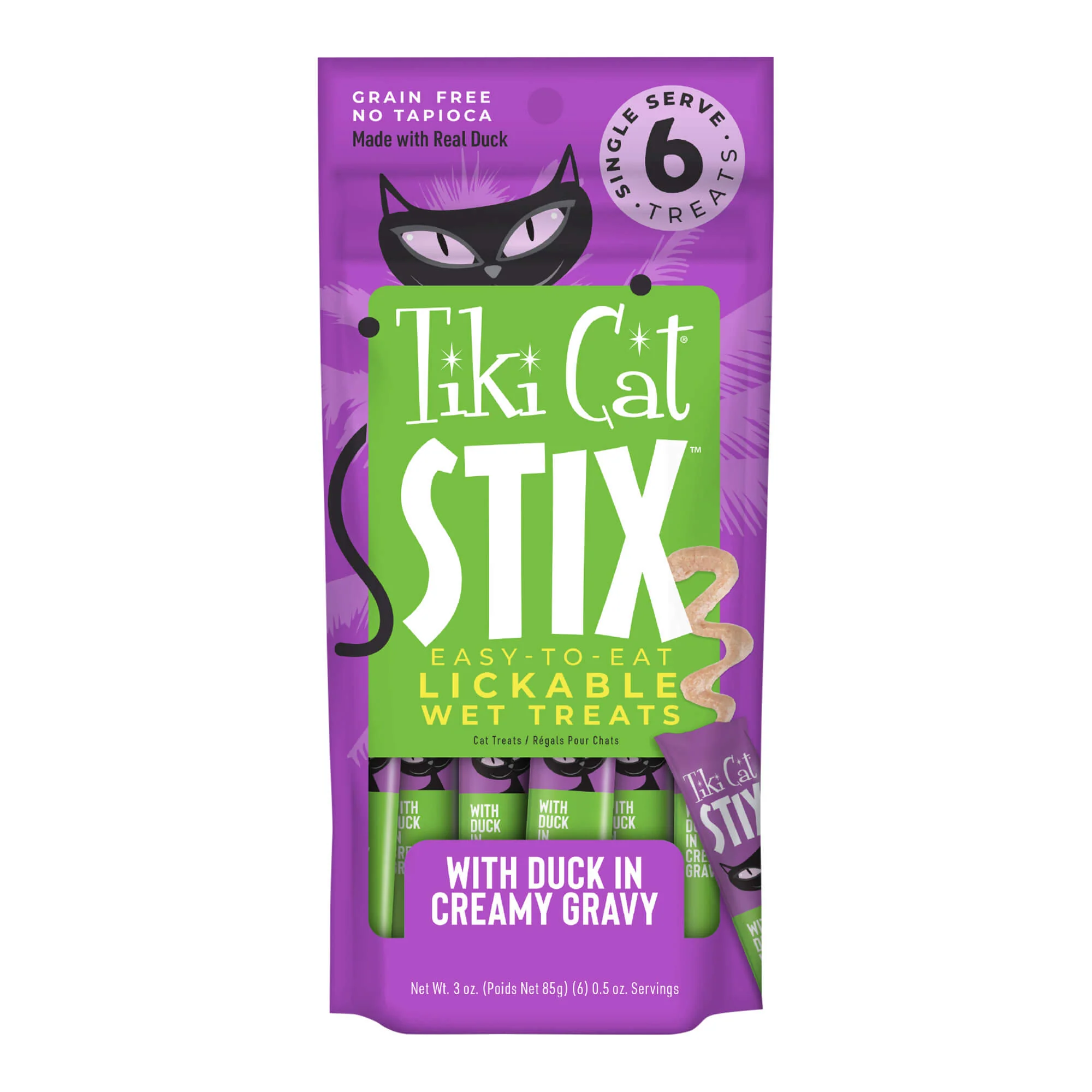 Tiki Cat Stix Wet Cat Treats, Duck, Case of 12 (6 ct) - Healthber