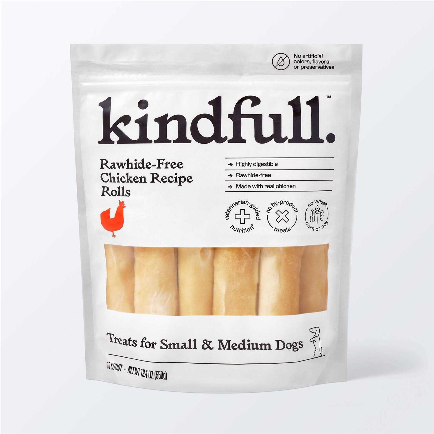 Kindfull Rawhide-Free Chicken Recipe Roll Dog Treat - Healthber