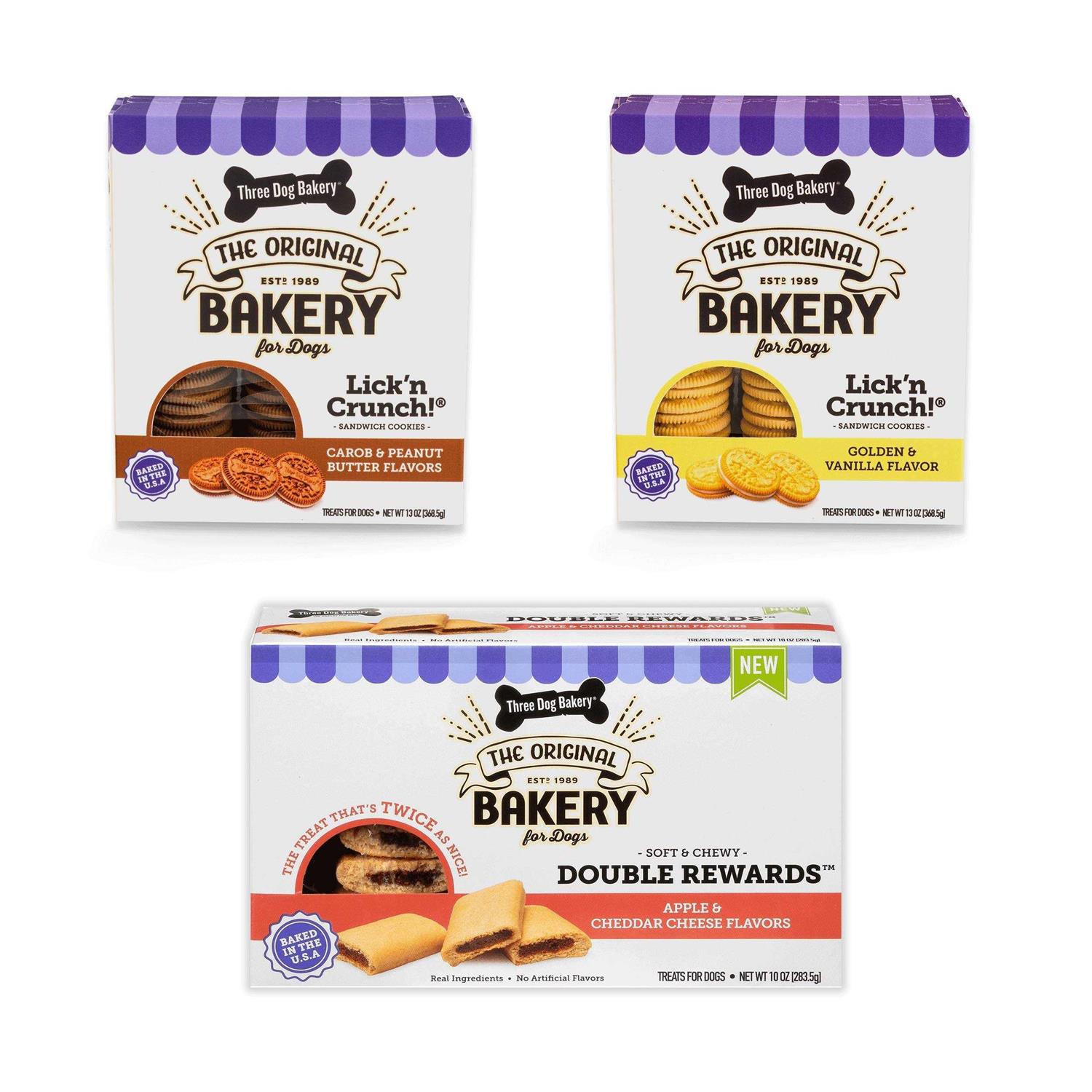 Three Dog Bakery Classic Cookies Variety Pack Premium Treats for Dogs - Healthber
