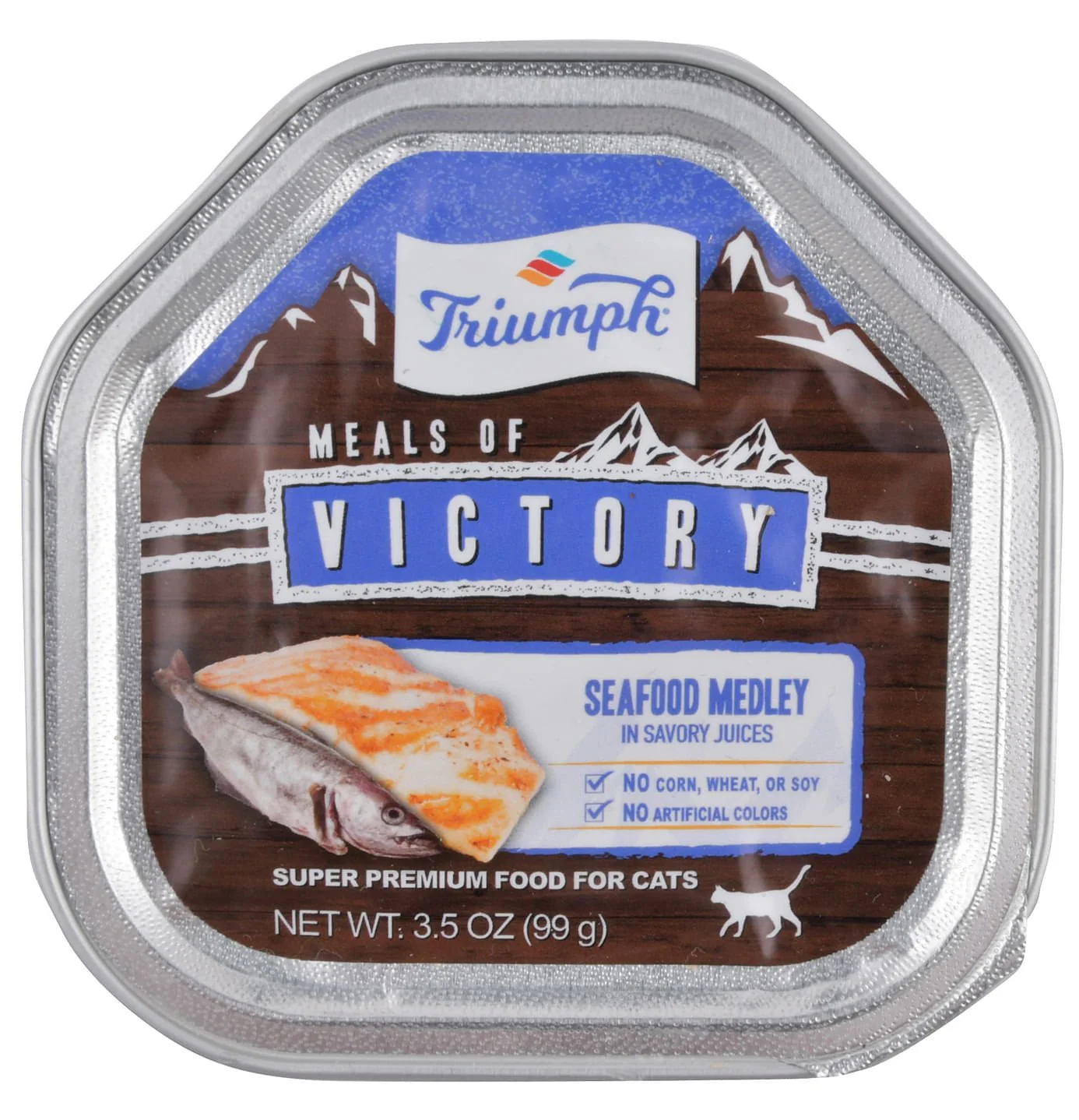 Triumph Meals of Victory Seafood Medley in Savory Juices Cat Food - Healthber
