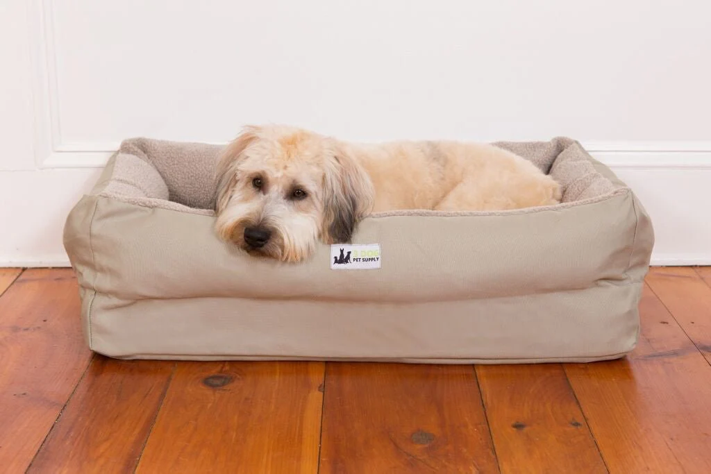 EZ-Wash Fleece Lounger Memory Foam Dog Bed, Medium - Healthber