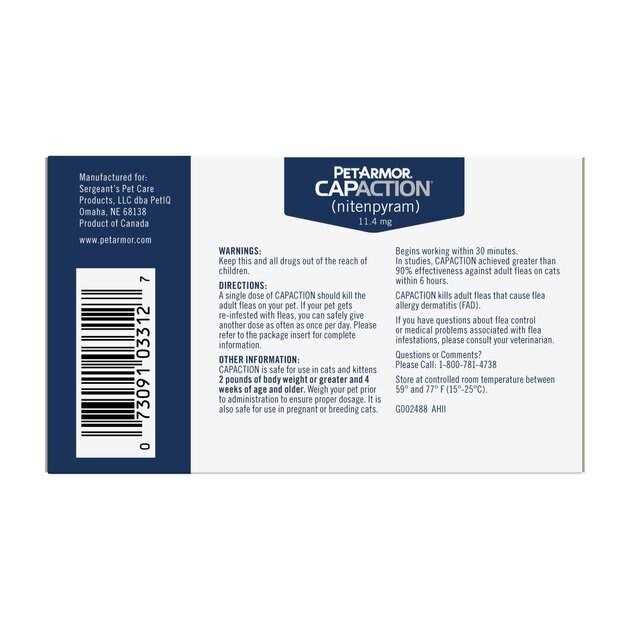 CapAction Fast Acting Oral Flea Treatment for Cats - Healthber