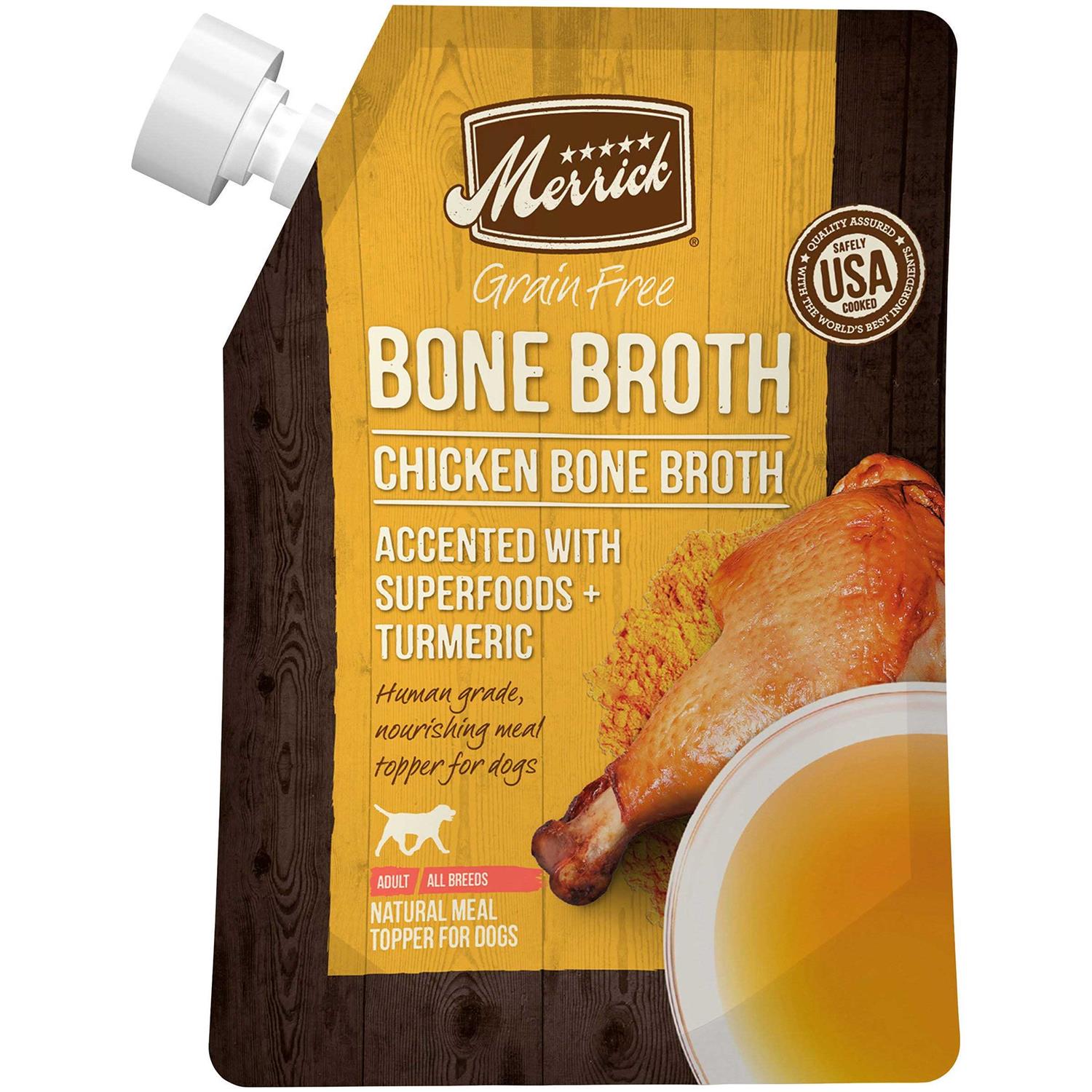 Merrick Chicken Bone Broth Grain-Free Dog Food Topper - Healthber