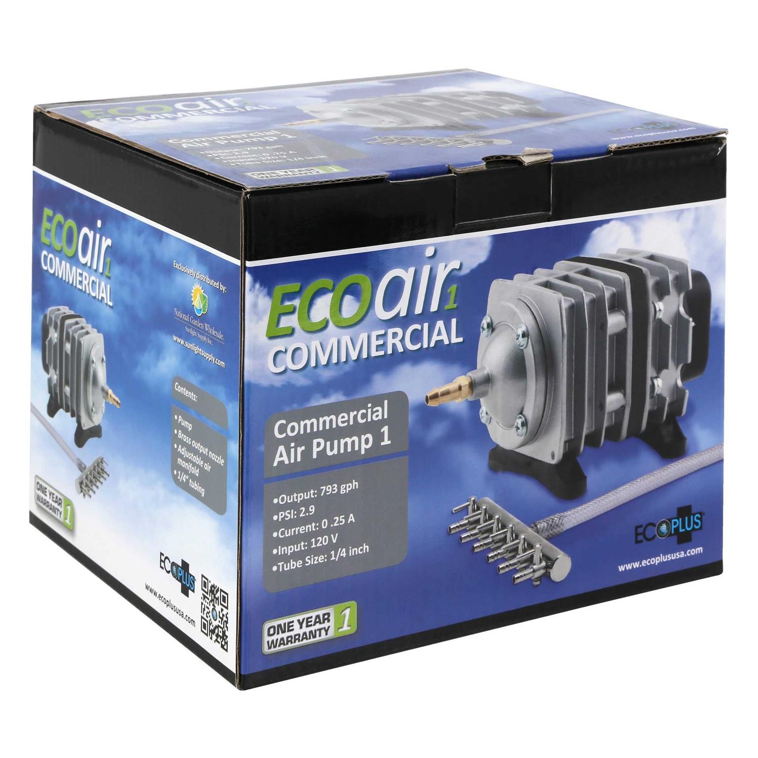 EcoPlus Commercial Air 1 Pump 18 Watt Single Outlet 793 GPH - Healthber