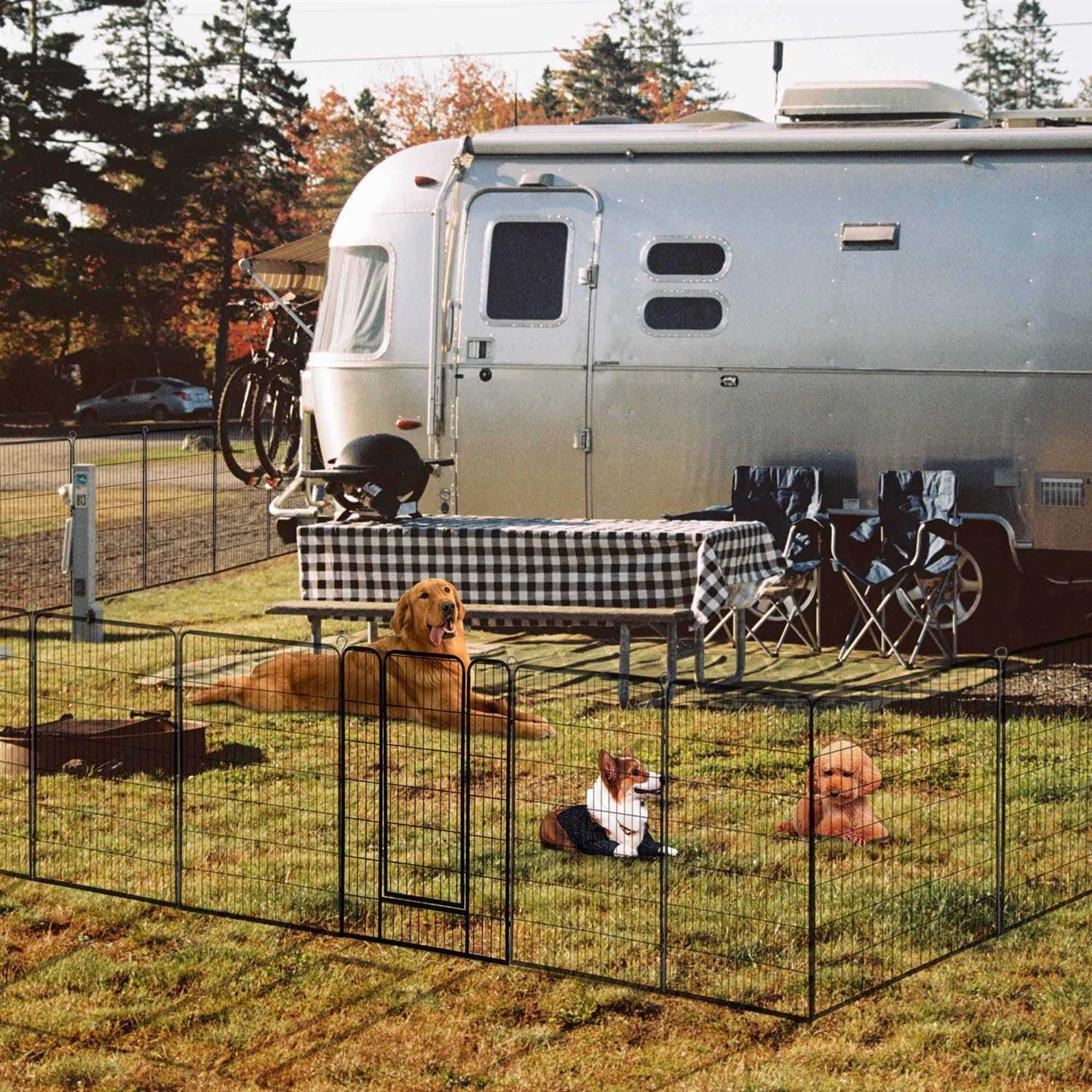 Yescom Pet Playpen Extra Large Dog Exercise Fence Panel Crate - Healthber