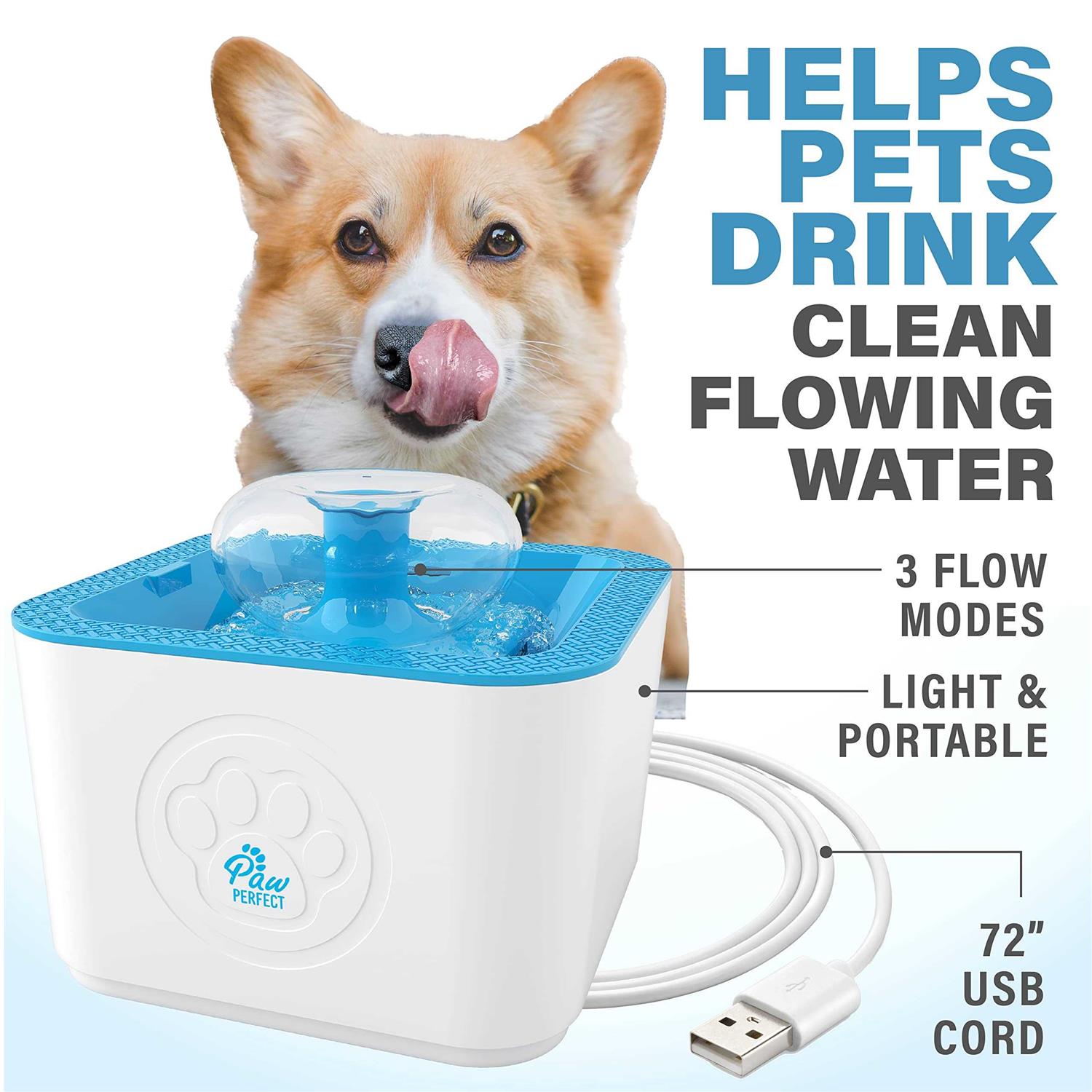 Paw Perfect Dog & Cat Filtered Water Fountain - Healthber