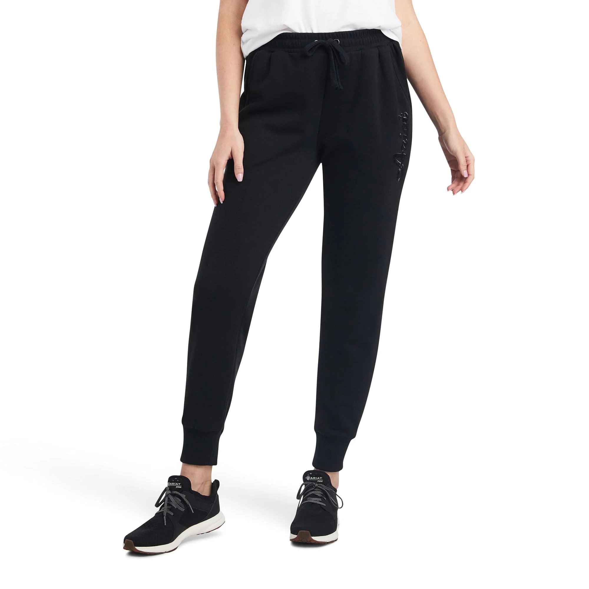 Ariat Women's Real Sweatpant Joggers, Black - Healthber