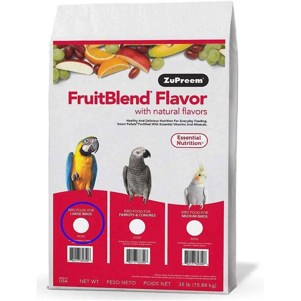 Zupreem FruitBlend Flavor Food with Natural Flavors for Large Birds - Healthber