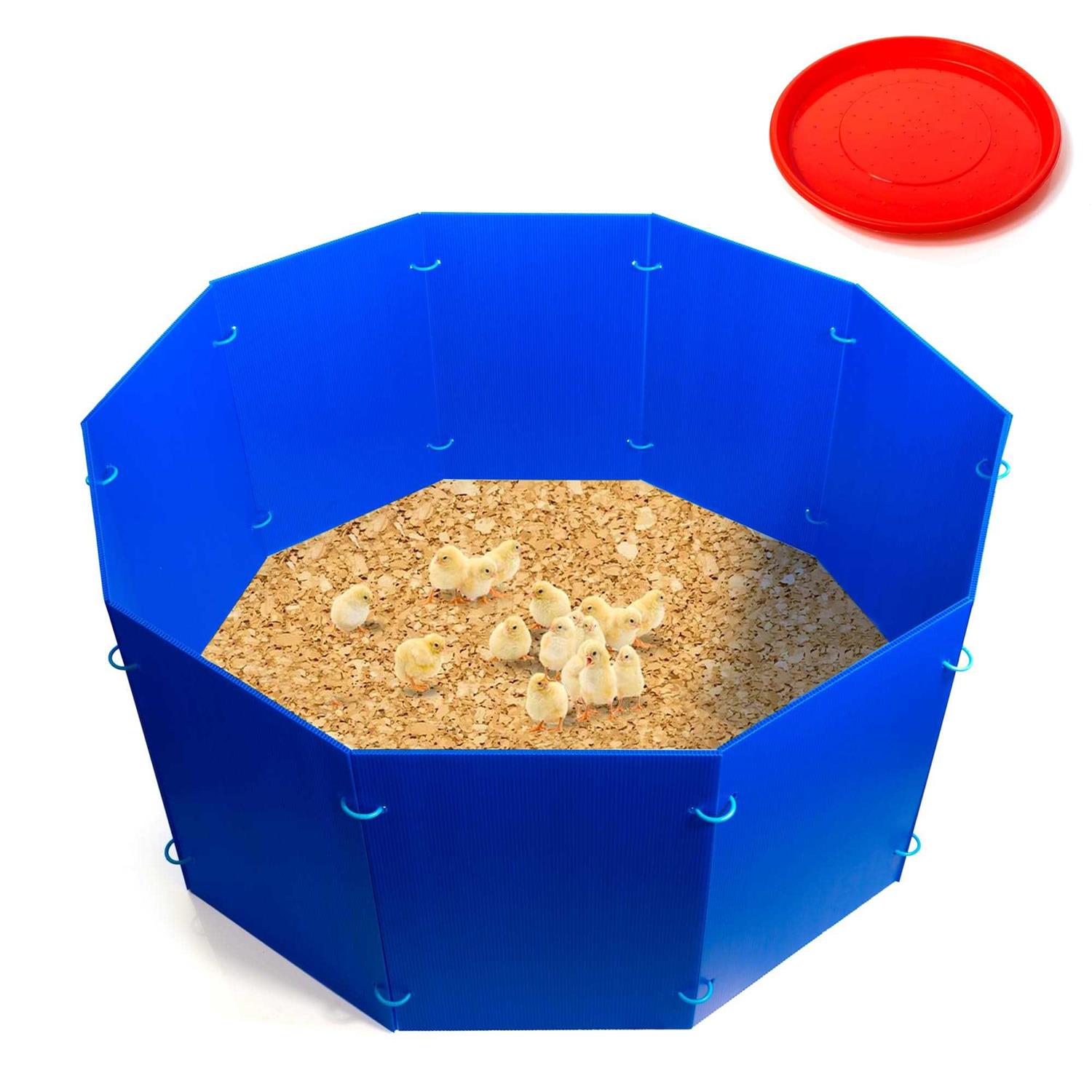 Koawave Chick Brooder Kit Blue Circular Chicken Brooder Box Reusable Corral Starter Home - Healthber