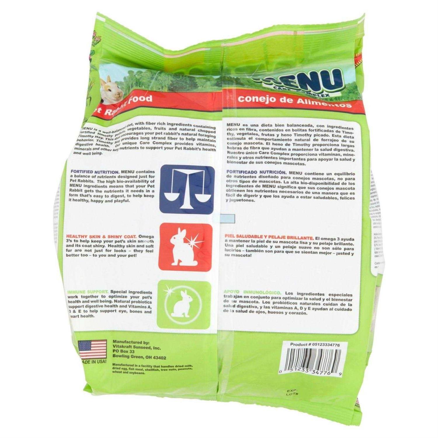 Menu Premium Rabbit Food Timothy Hay Pellets Blend - Healthber