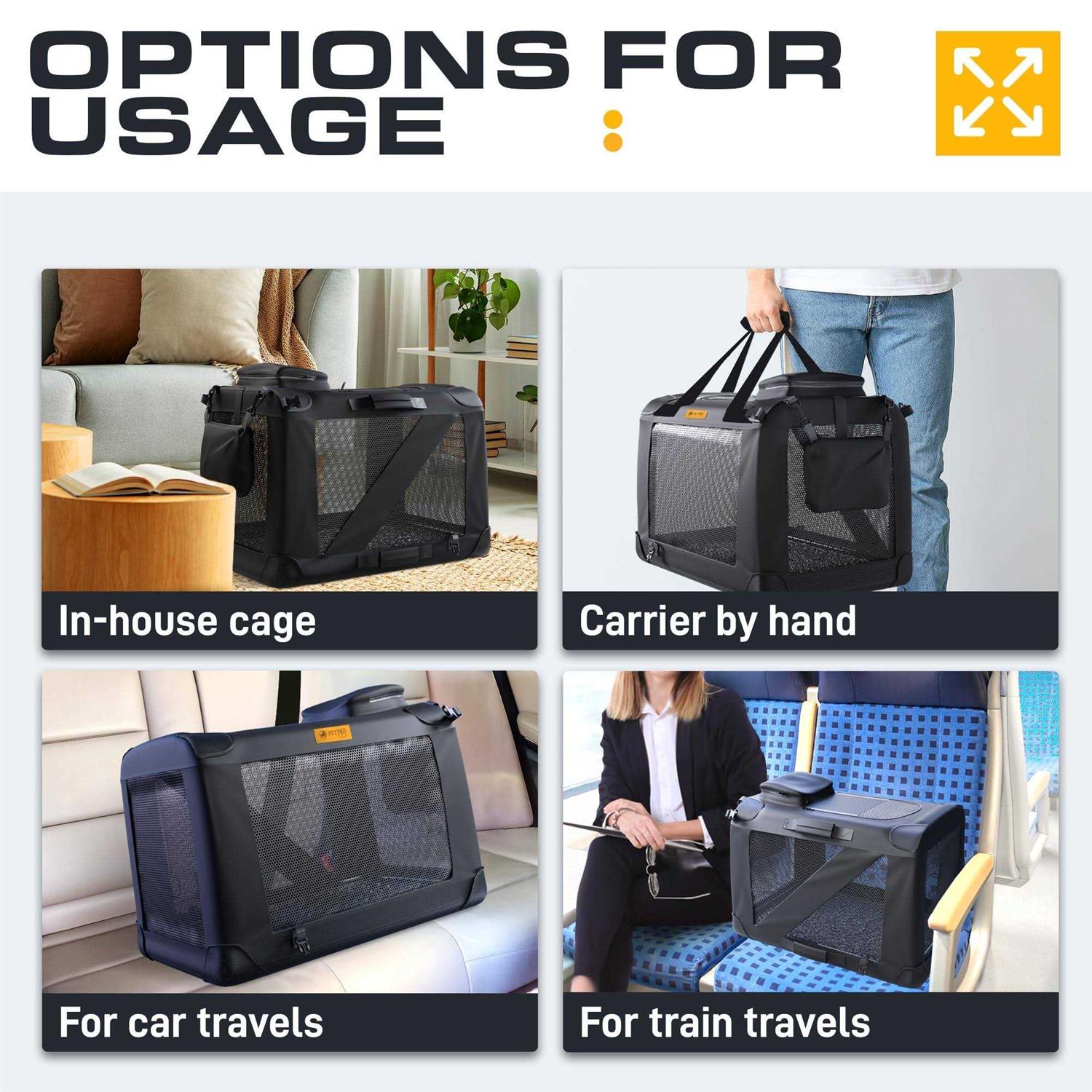 PetProved Collapsible Dog Crate Travel Portable Dog Crate Kennel Pop Up Dog Crate Car Kennel Dog Carrier Small for Small Dogs - Healthber
