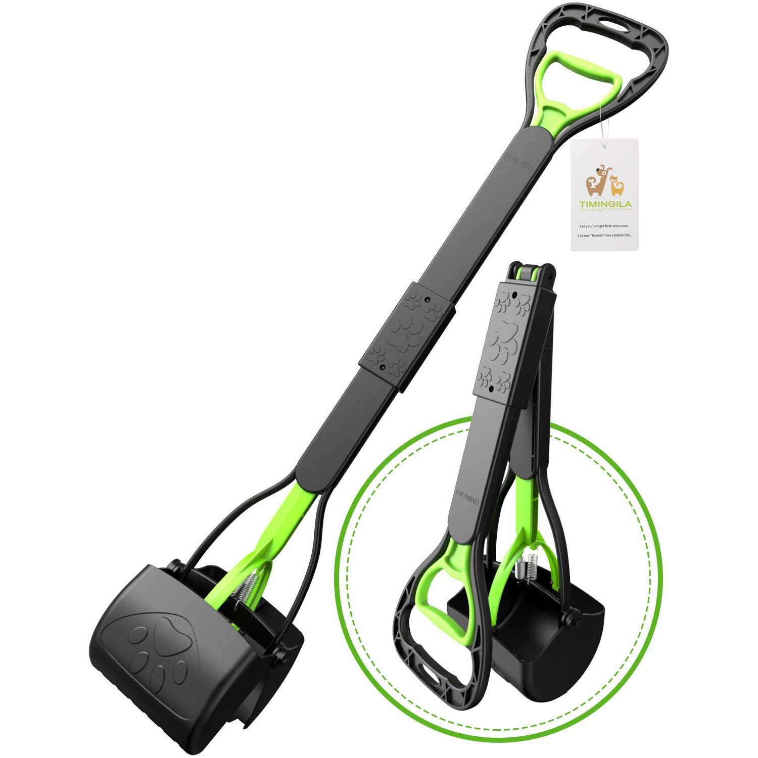 TIMINGILA 33 Long Handle Portable Pet Pooper Scooper for Large and Small Dogs,High Strength Material and Durable Spring,Great for Lawns - Healthber