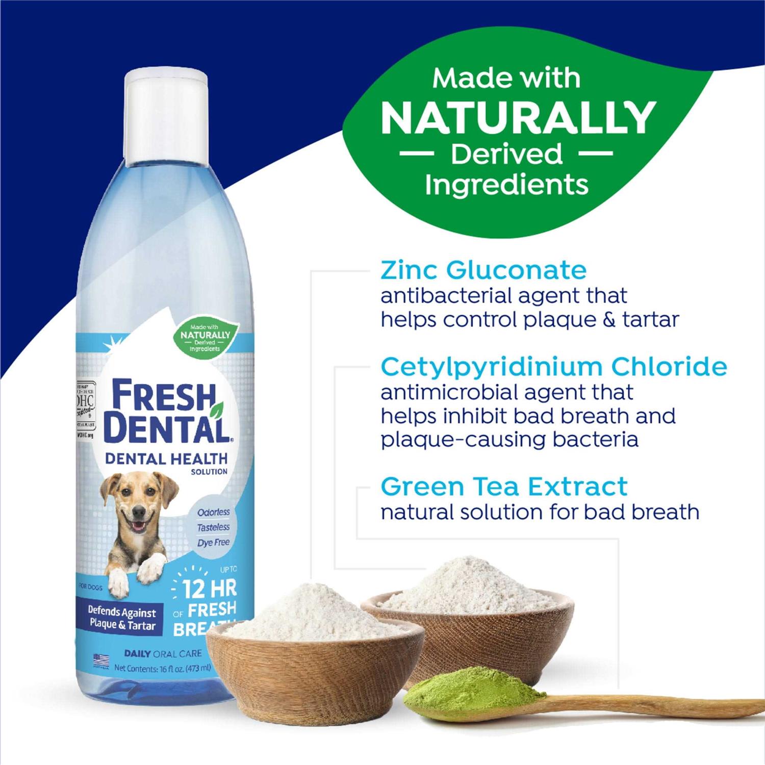 Naturel Promise Fresh Dental Dog Breath Freshener Water Additive for Dogs - Healthber