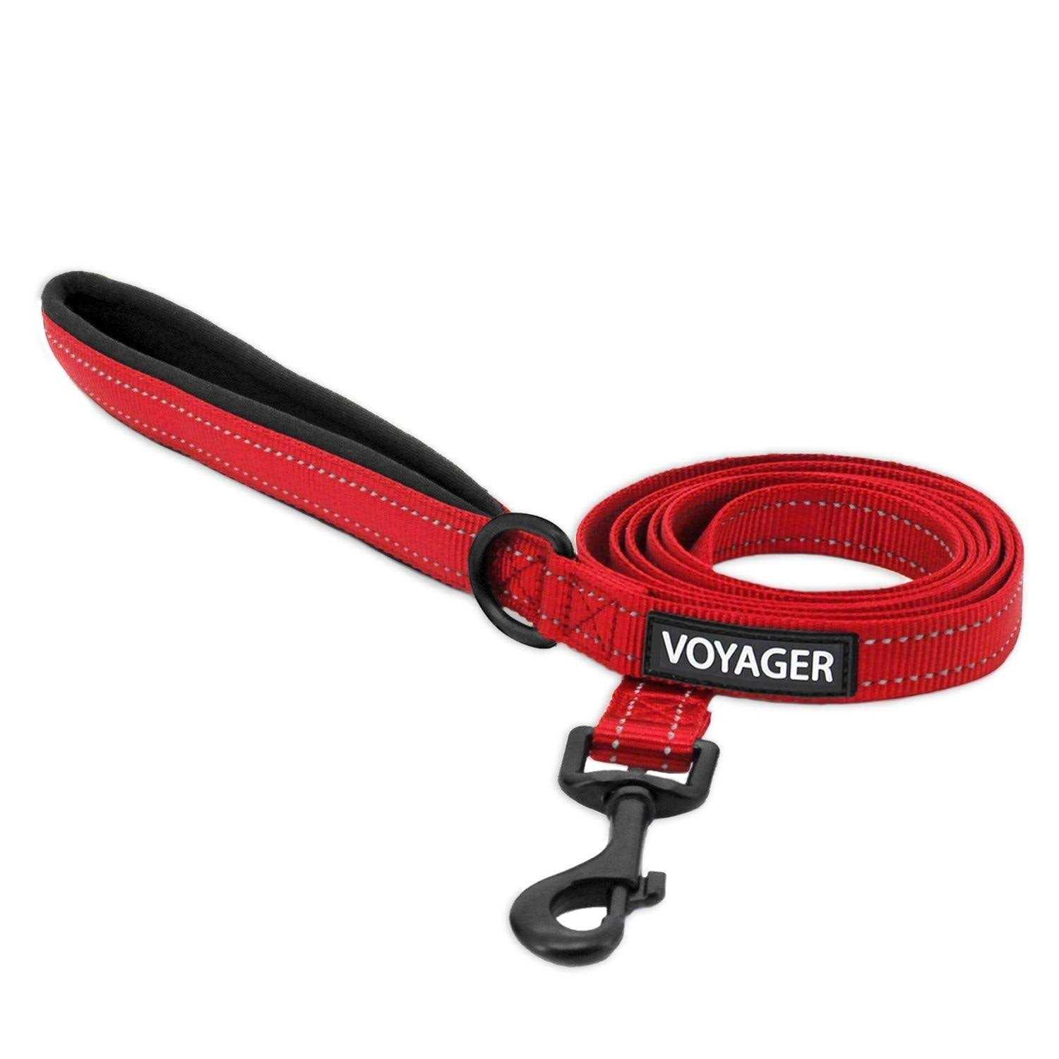 Voyager Reflective Dog Leash with Neoprene Handle, 5ft Long, Supports Small, Medium, and Large Breed Puppies, Cute and Heavy Duty for Walking - Healthber