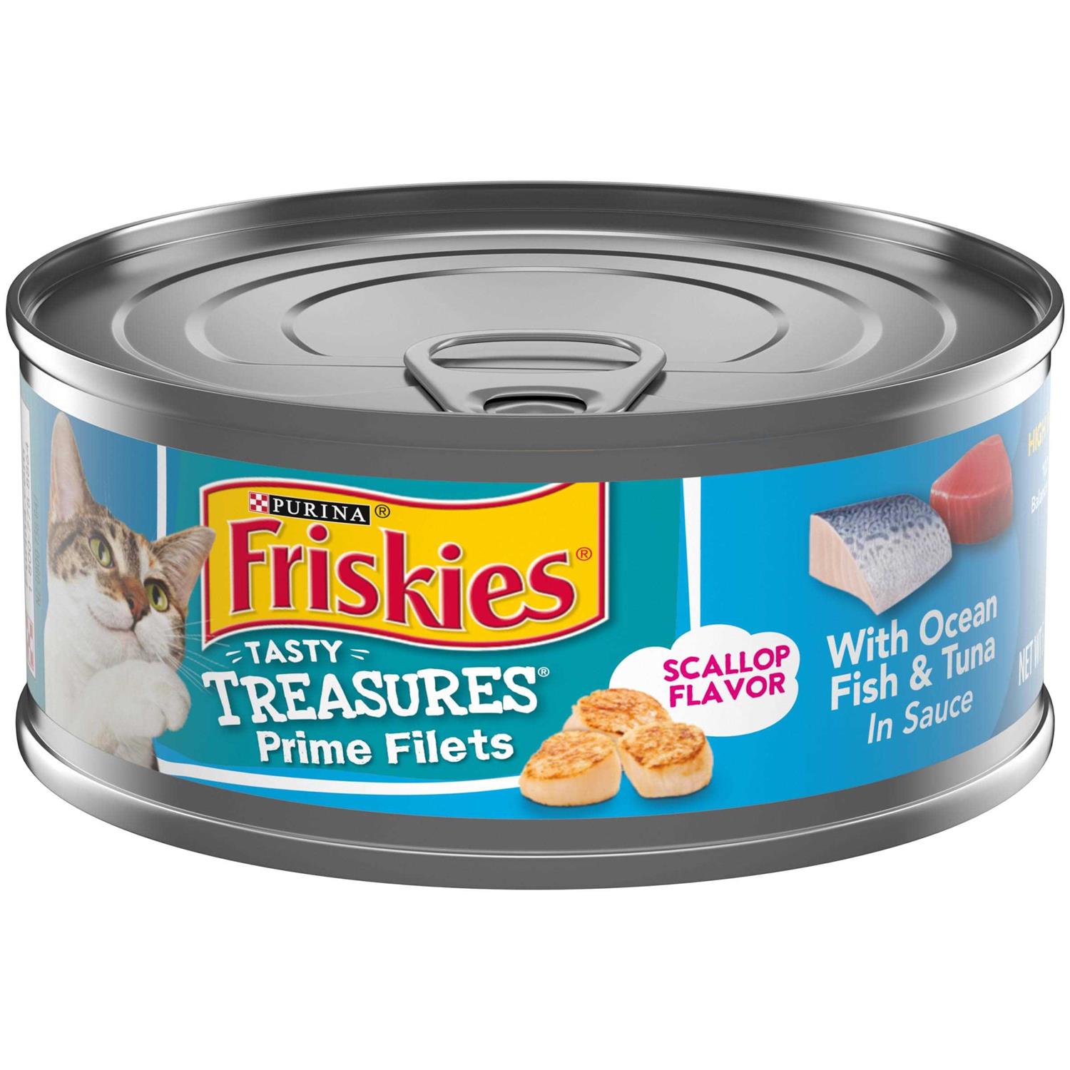 Friskies Tasty Treasures Prime Fillet With Ocean Fish & Tuna & Scallop Flavor Wet Cat Food - Healthber